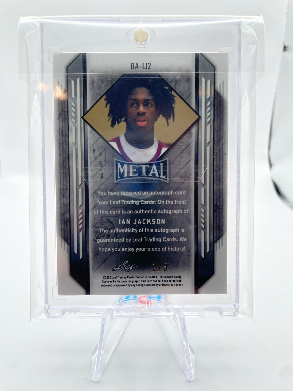 2021-22 Leaf Metal Ian Jackson Orange Prizm Rookie Auto /5