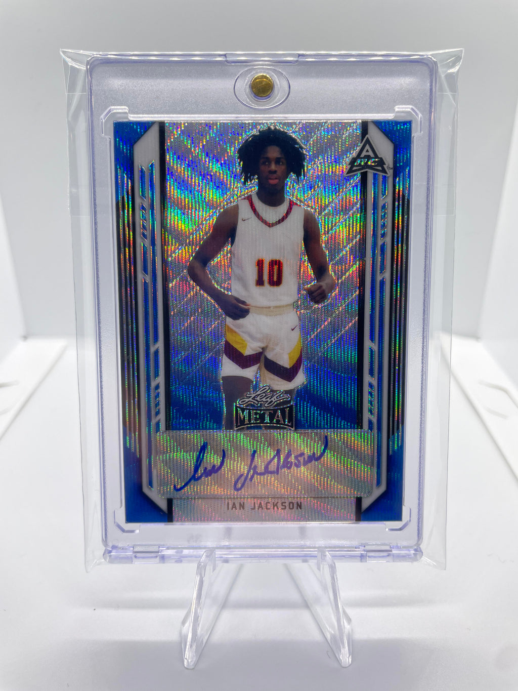 2021-22 Leaf Metal Ian Jackson Portrait Blue Prizm Rookie Auto /30 #BA-IJ2