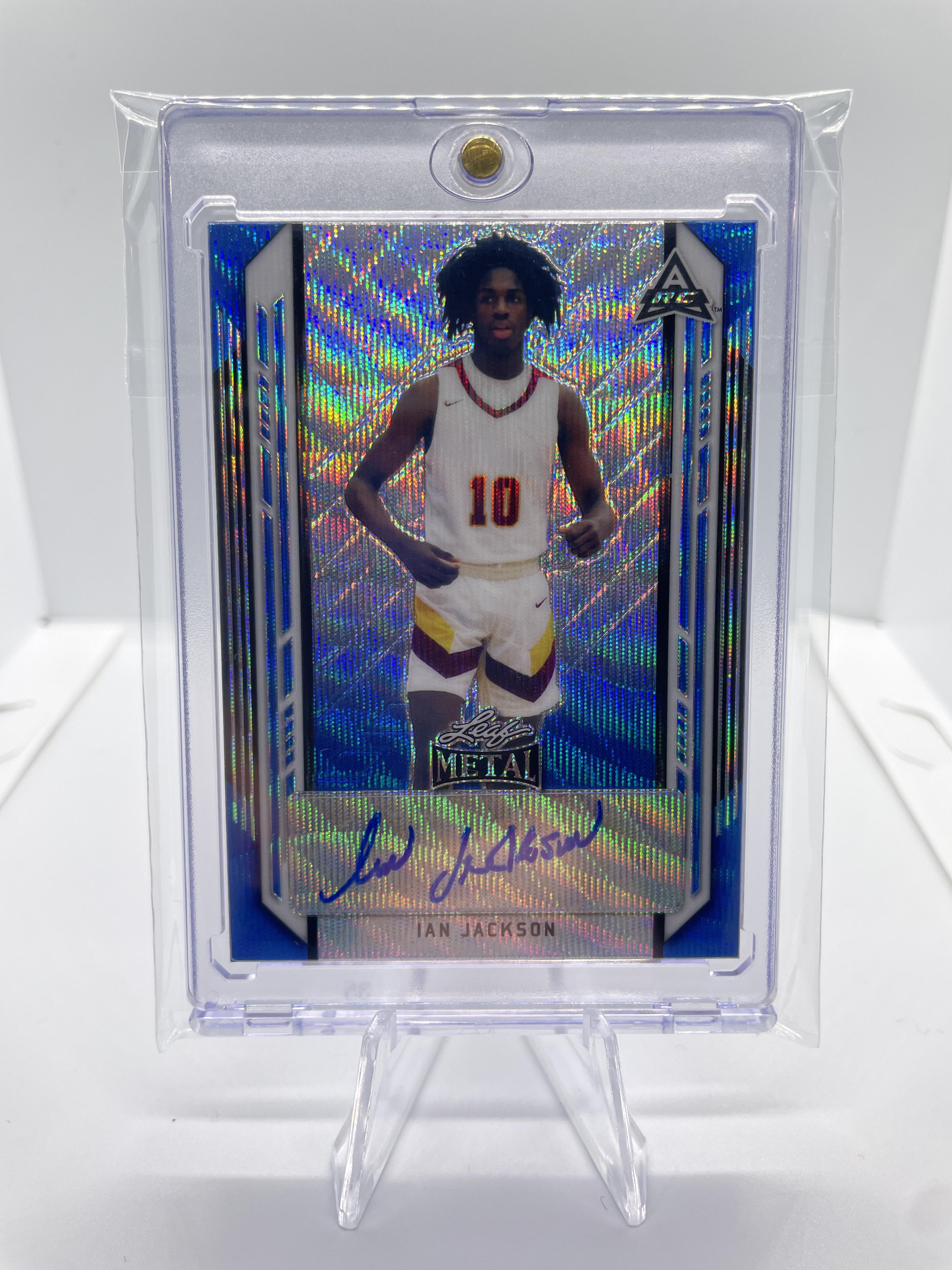 2021-22 Leaf Metal Ian Jackson Portrait Blue Prizm Rookie Auto /30 #BA-IJ2