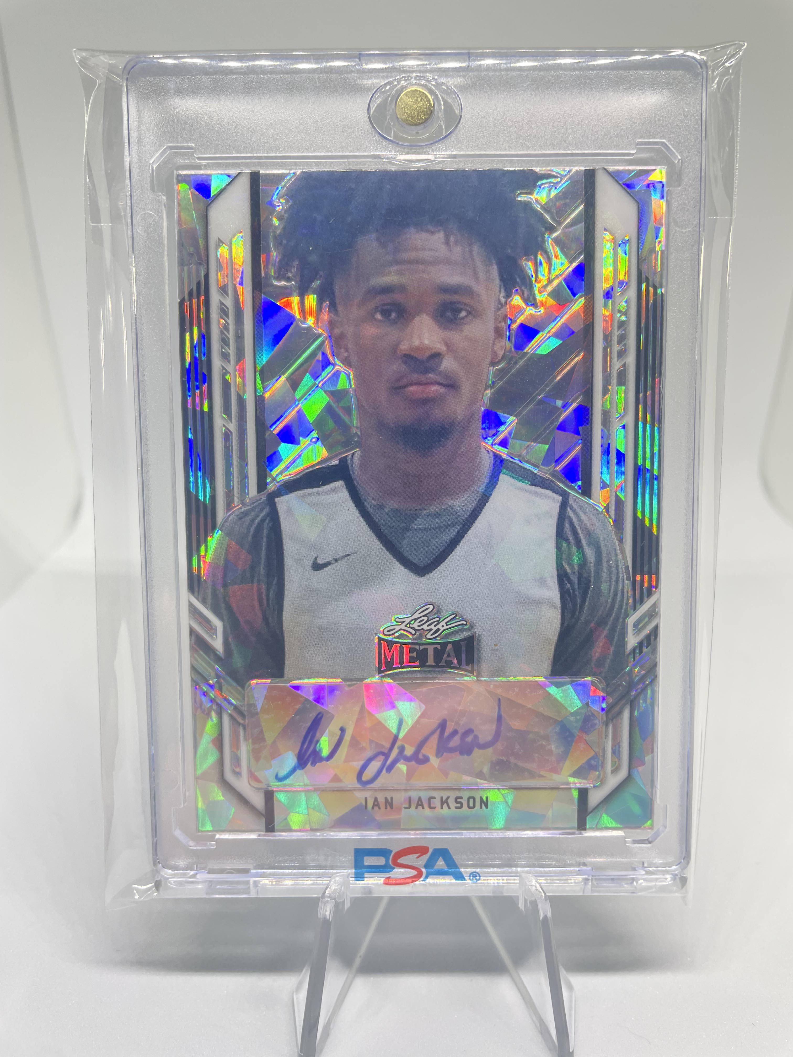 2021-22 Leaf Metal Ian Jackson Portrait Mojo Cracked Ice Prizm Rookie Auto