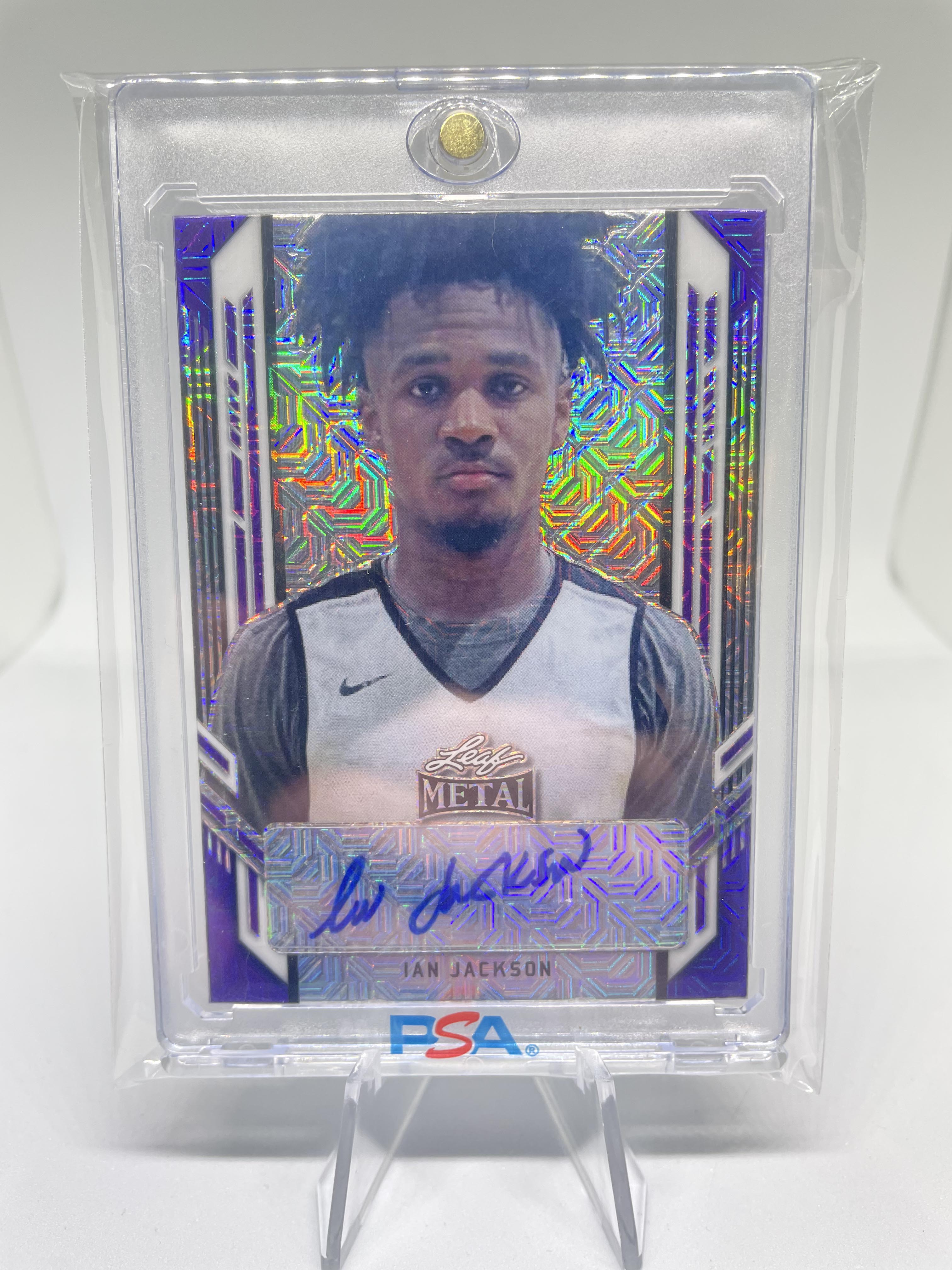 2021-22 Leaf Metal Ian Jackson Purple Prizm Portrait Rookie Auto /15