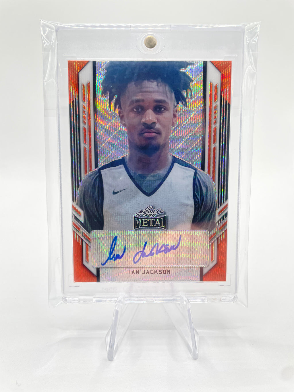 2021-22 Leaf Metal Ian Jackson Red Prizm Portrait Rookie Auto /5