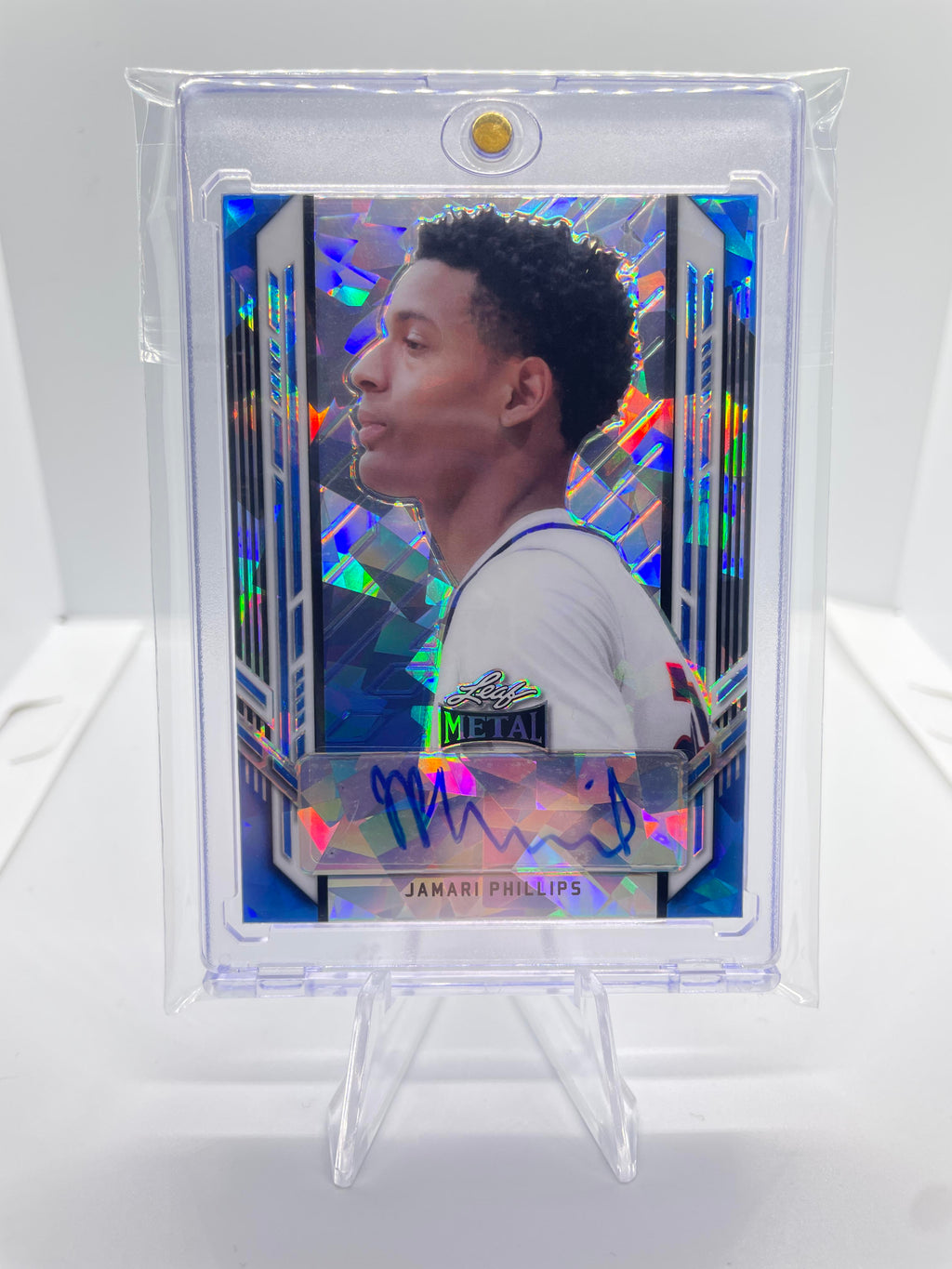 2021-22 Leaf Metal Jamari Phillips Blue Ice Prizm Portrait Rookie Auto 1/25