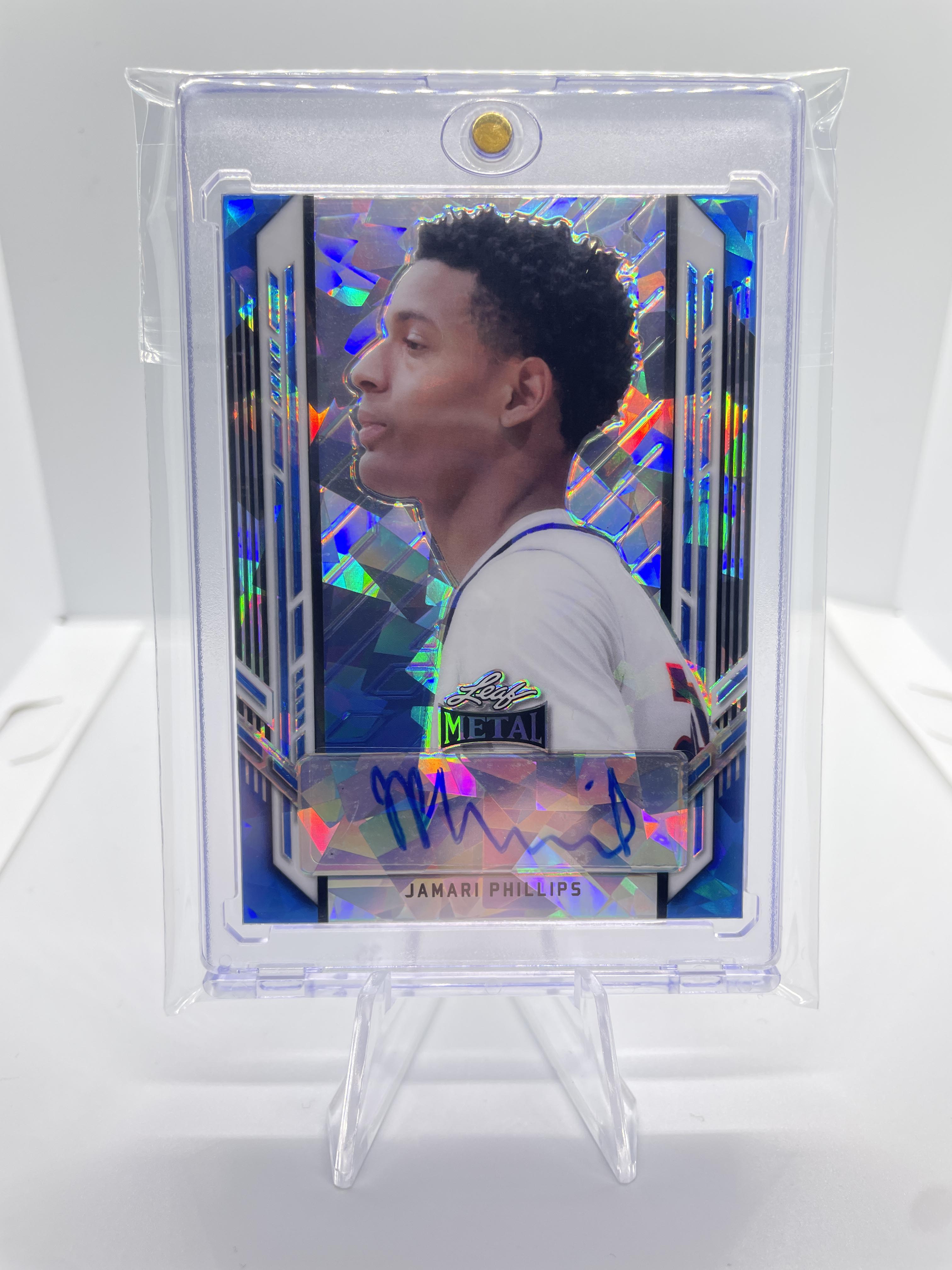 2021-22 Leaf Metal Jamari Phillips Blue Ice Prizm Portrait Rookie Auto 1/25