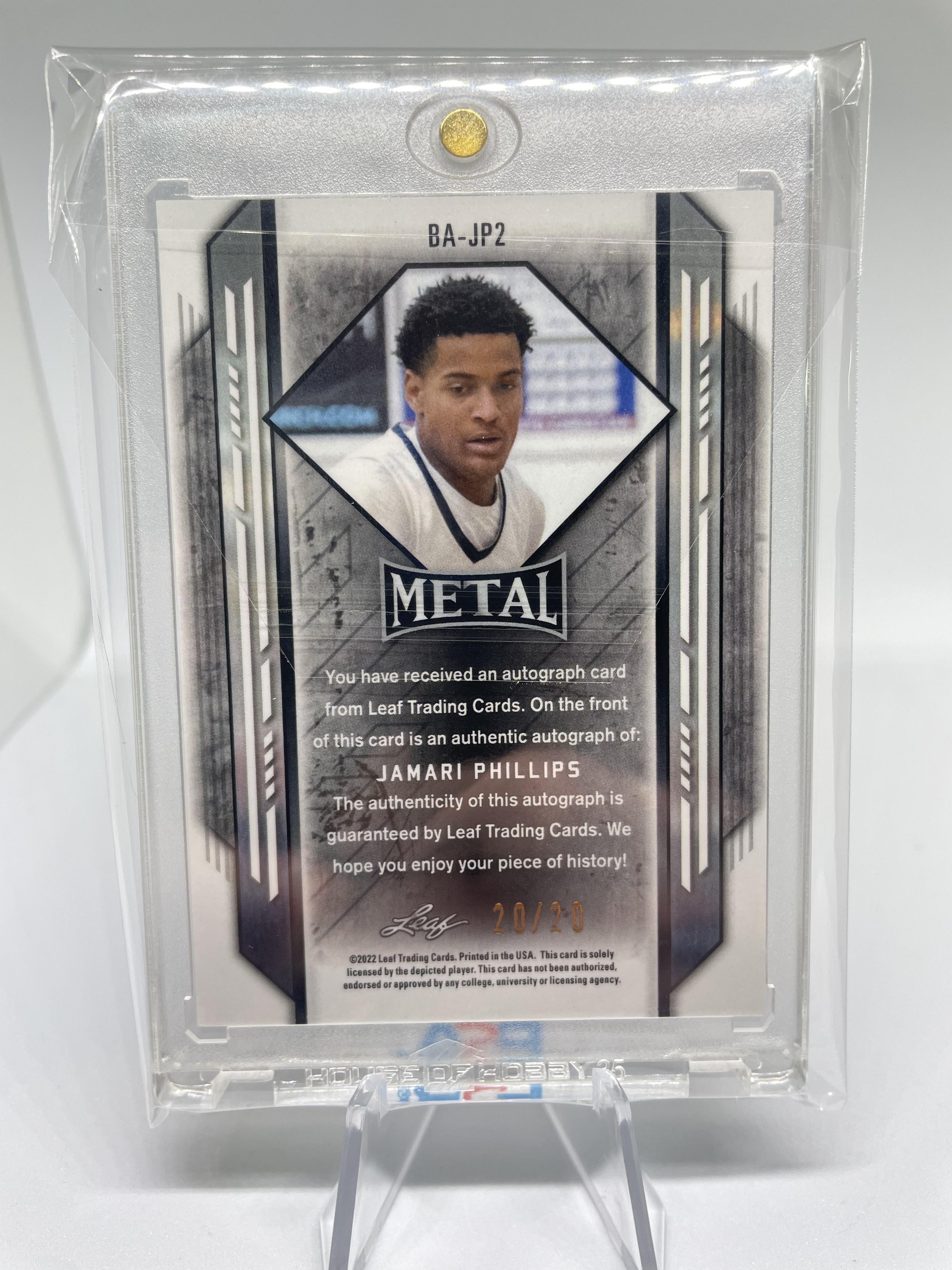 2021-22 Leaf Metal Jamari Phillips Pink Kaleidoscope Rookie Auto /25