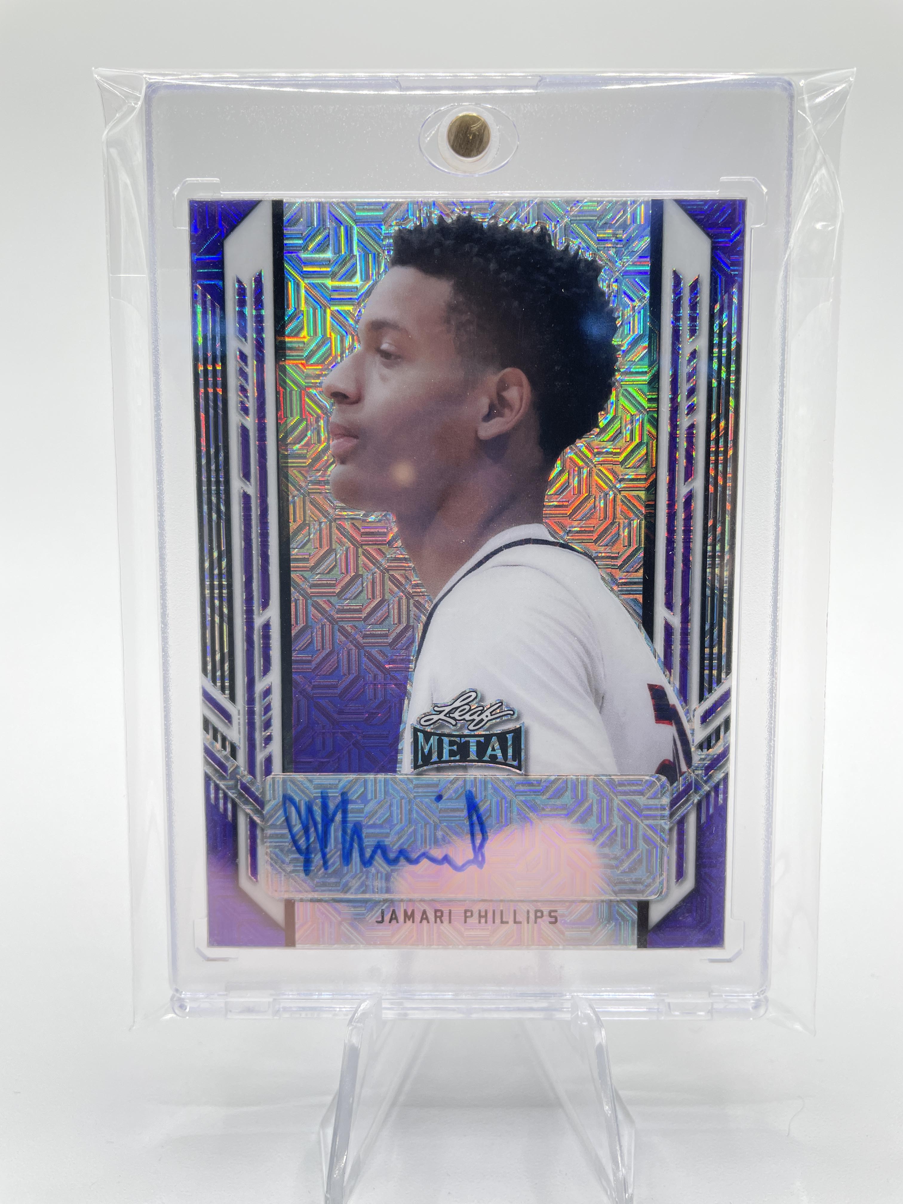 2021-22 Leaf Metal Jamari Phillips Purple Mojo Portrait Rookie Auto /15