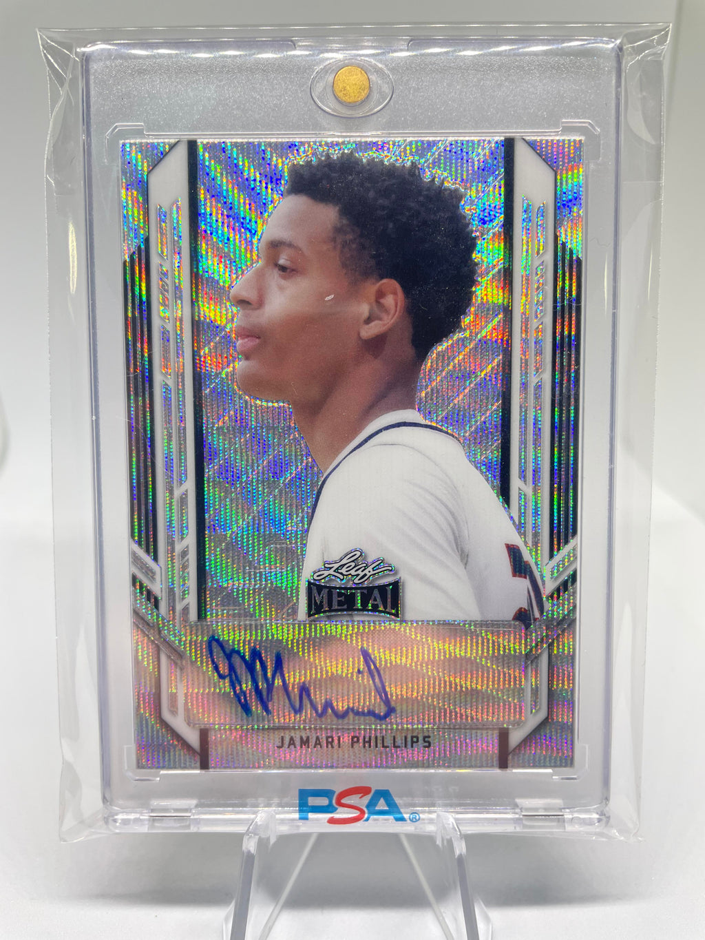 2021-22 Leaf Metal Jamari Phillips Silver Wave Portrait Rookie Auto