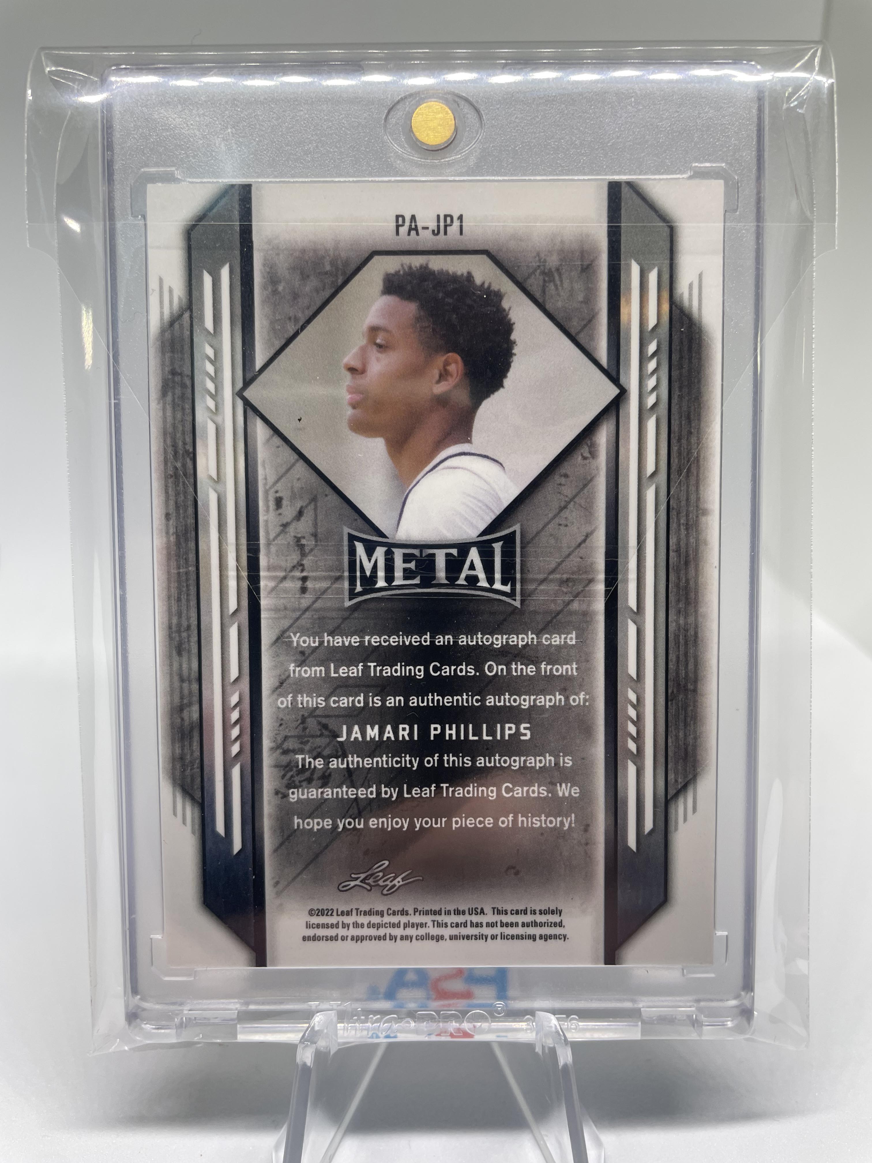 2021-22 Leaf Metal Jamari Phillips Silver Wave Portrait Rookie Auto