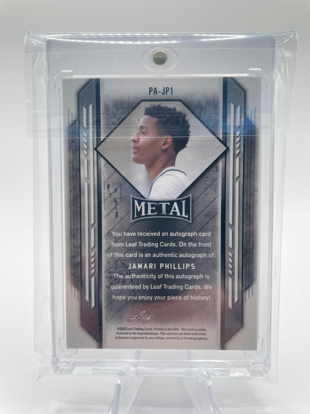 2021-22 Leaf Metal Jamari Phillips Silver Wave Portrait Rookie Auto