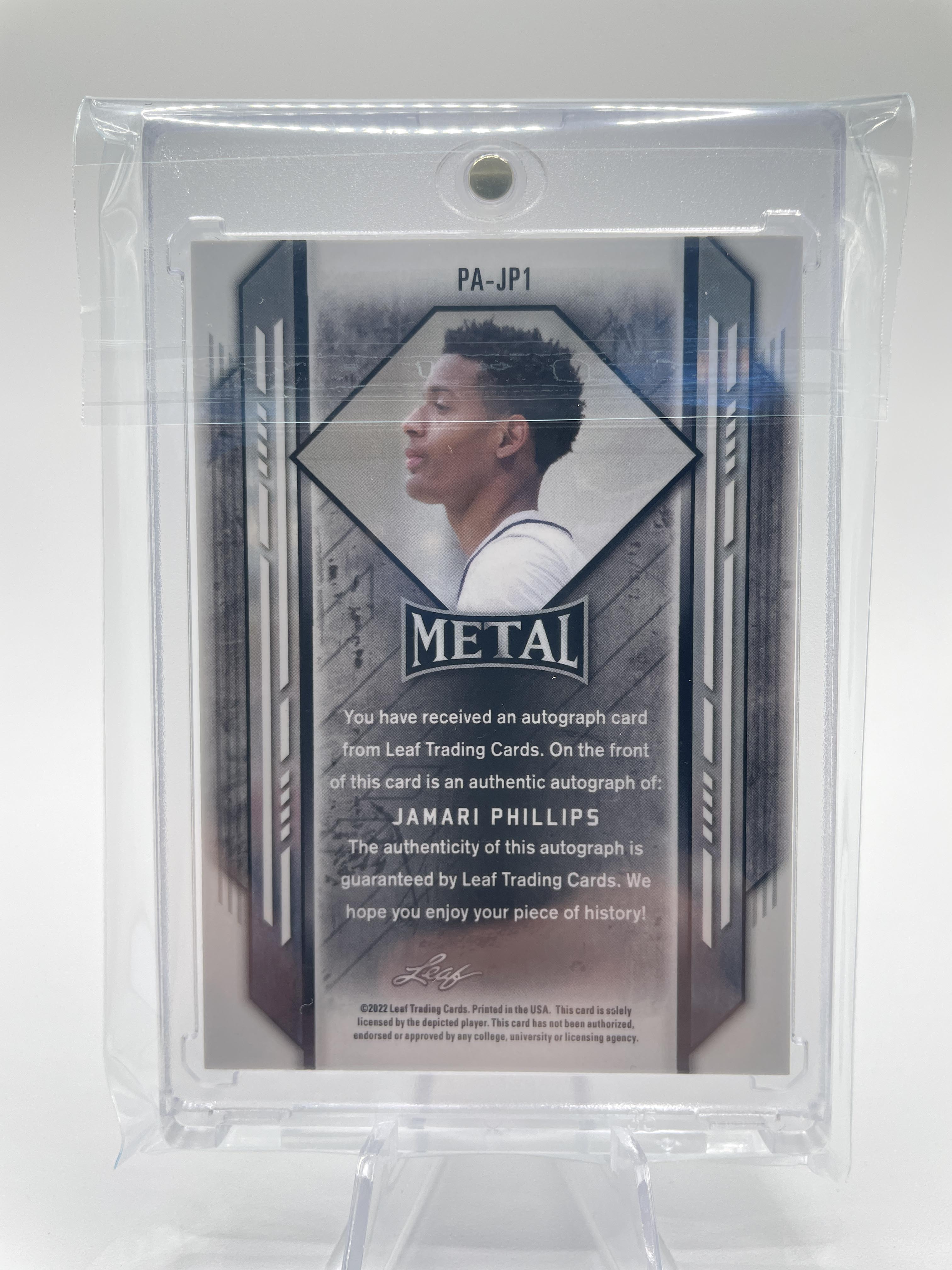 2021-22 Leaf Metal Jamari Phillips Silver Wave Portrait Rookie Auto