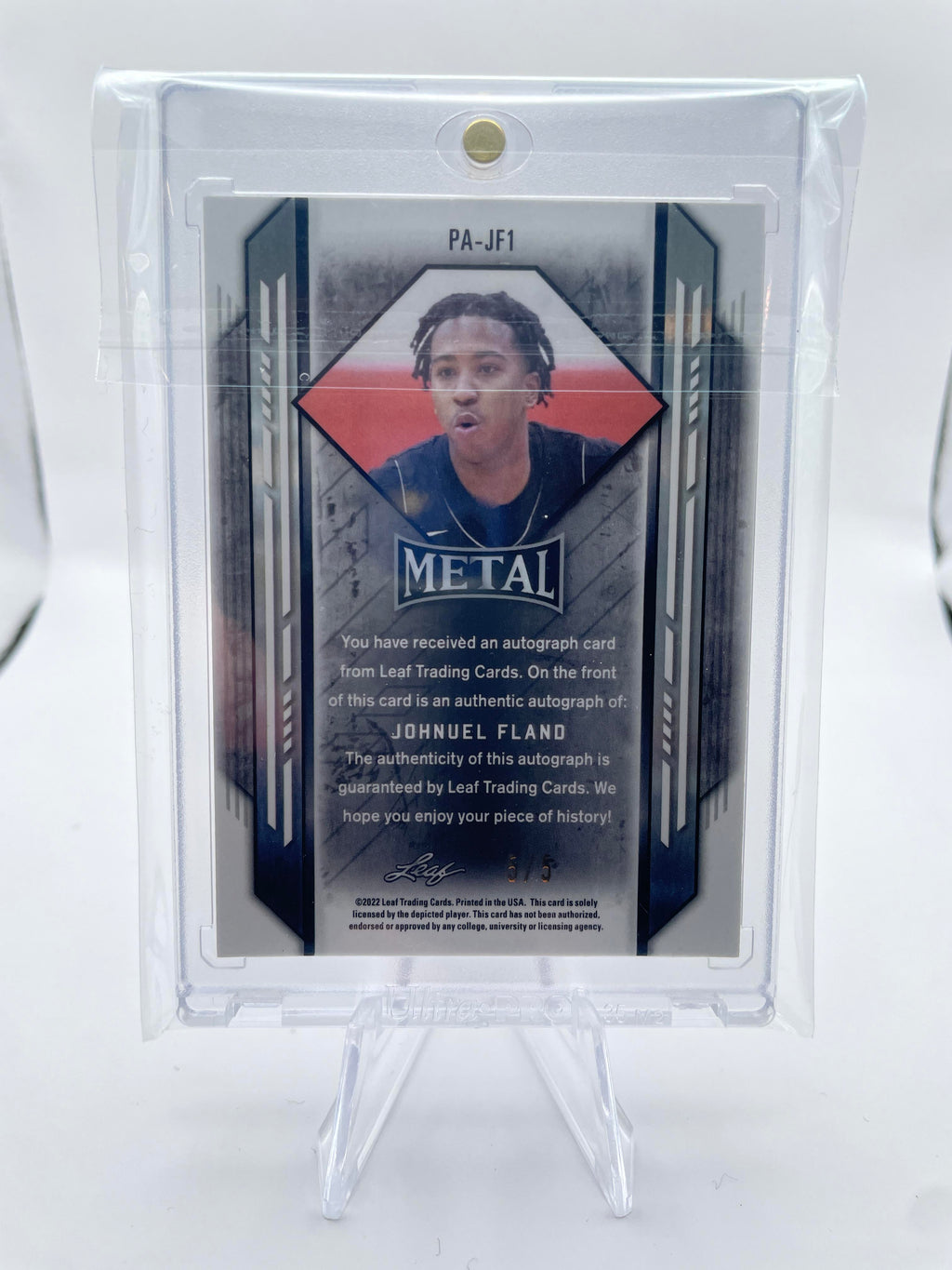 2021-22 Leaf Metal Johnuel Fland Black Mojo Prizm Portrait Rookie Auto 5/5
