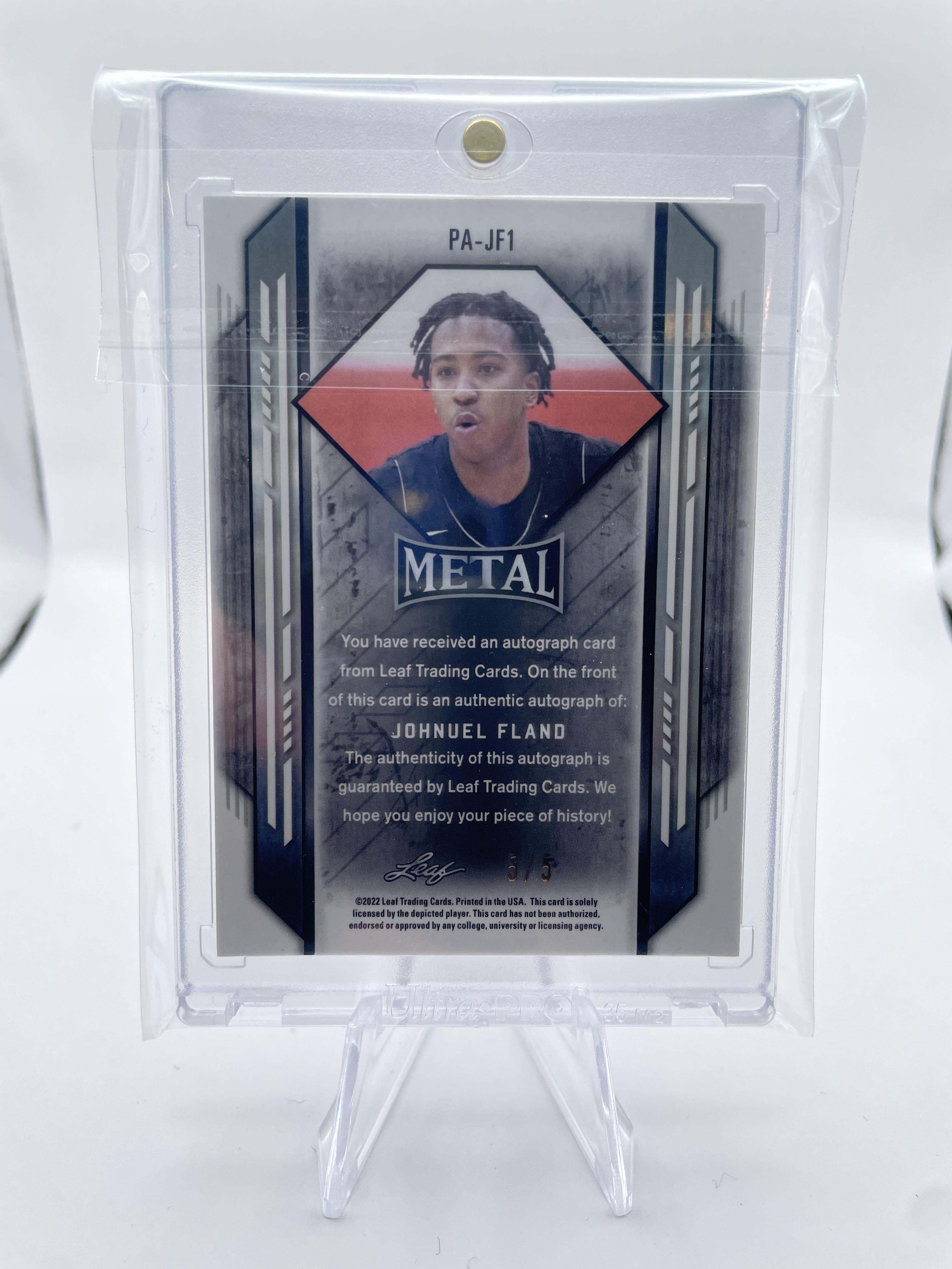 2021-22 Leaf Metal Johnuel Fland Black Mojo Prizm Portrait Rookie Auto 5/5