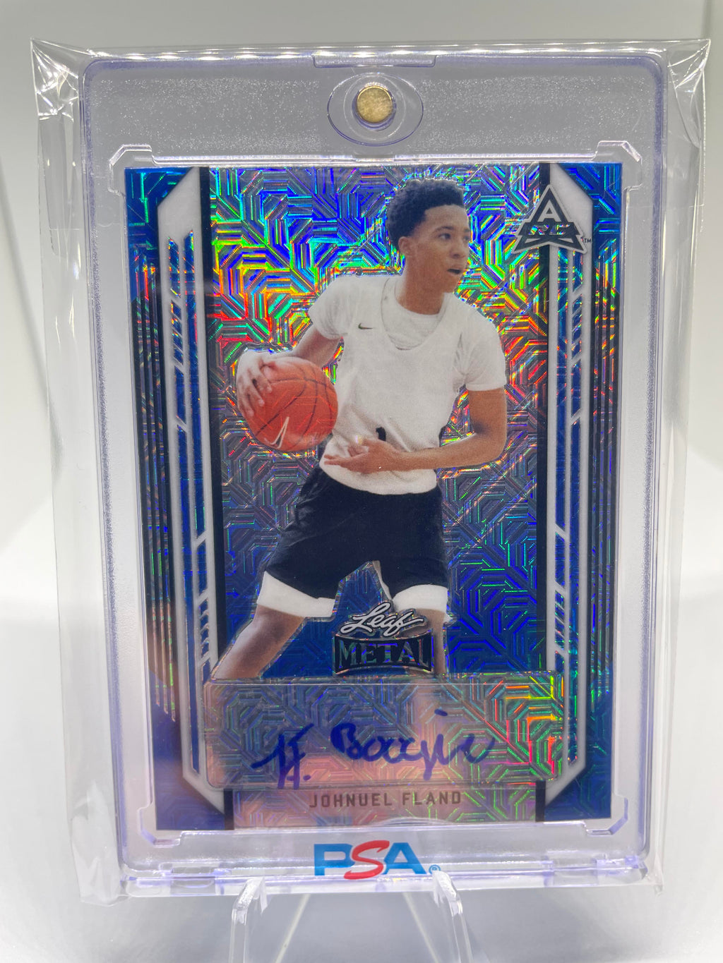 2021-22 Leaf Metal Johnuel Fland Blue Mojo Parallel Rookie Auto /20