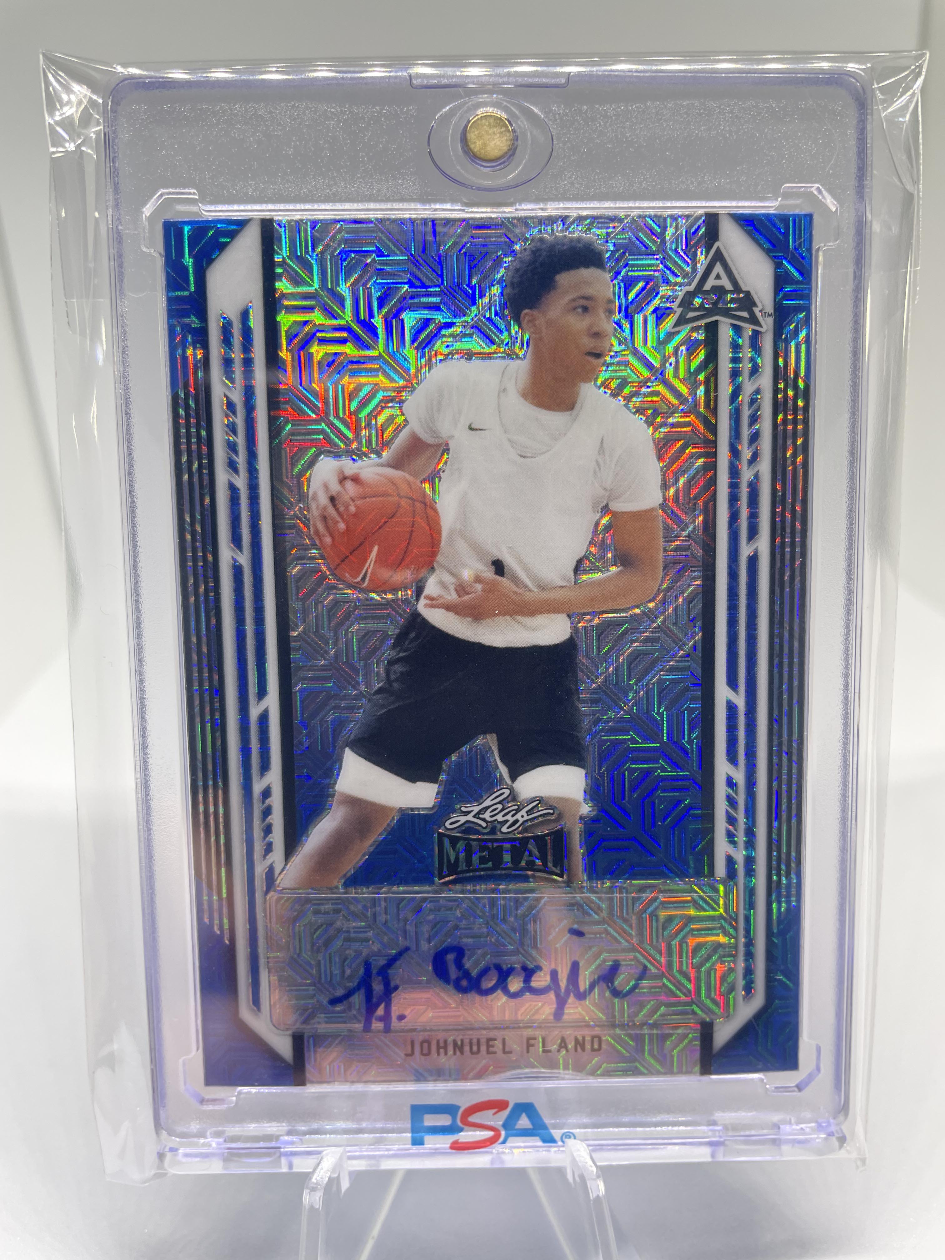 2021-22 Leaf Metal Johnuel Fland Blue Mojo Parallel Rookie Auto /20