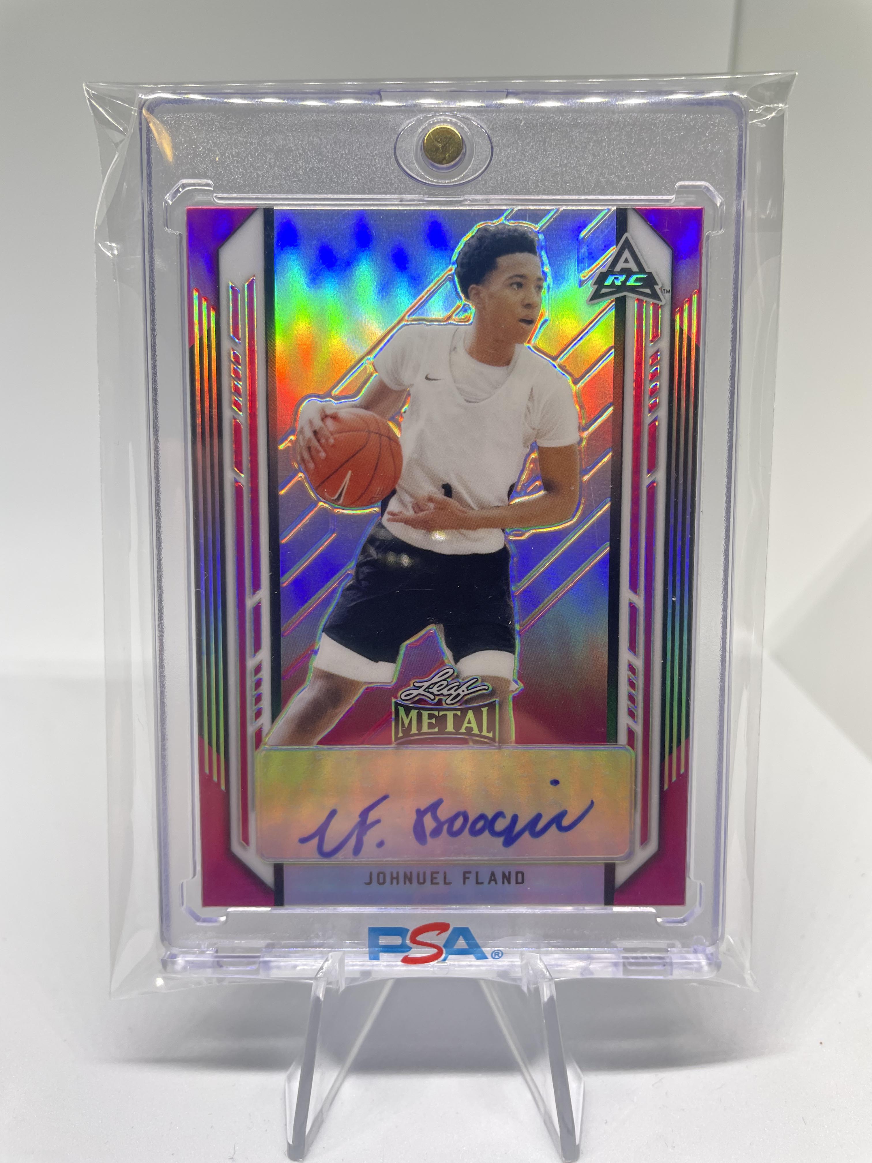 2021-22 Leaf Metal Johnuel Fland Pink Prizm Rookie Auto /30