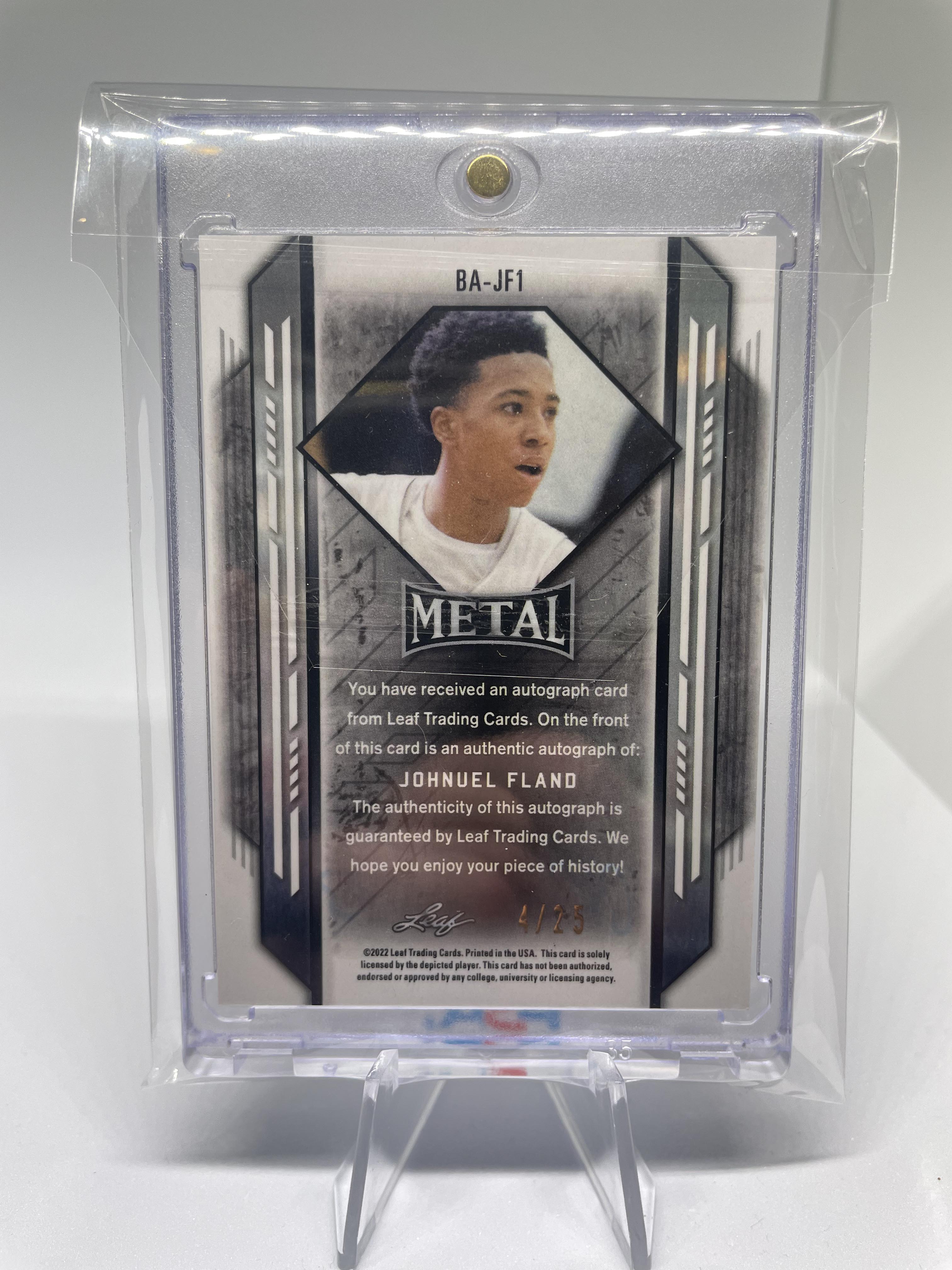 2021-22 Leaf Metal Johnuel Fland Pink Prizm Rookie Auto /30
