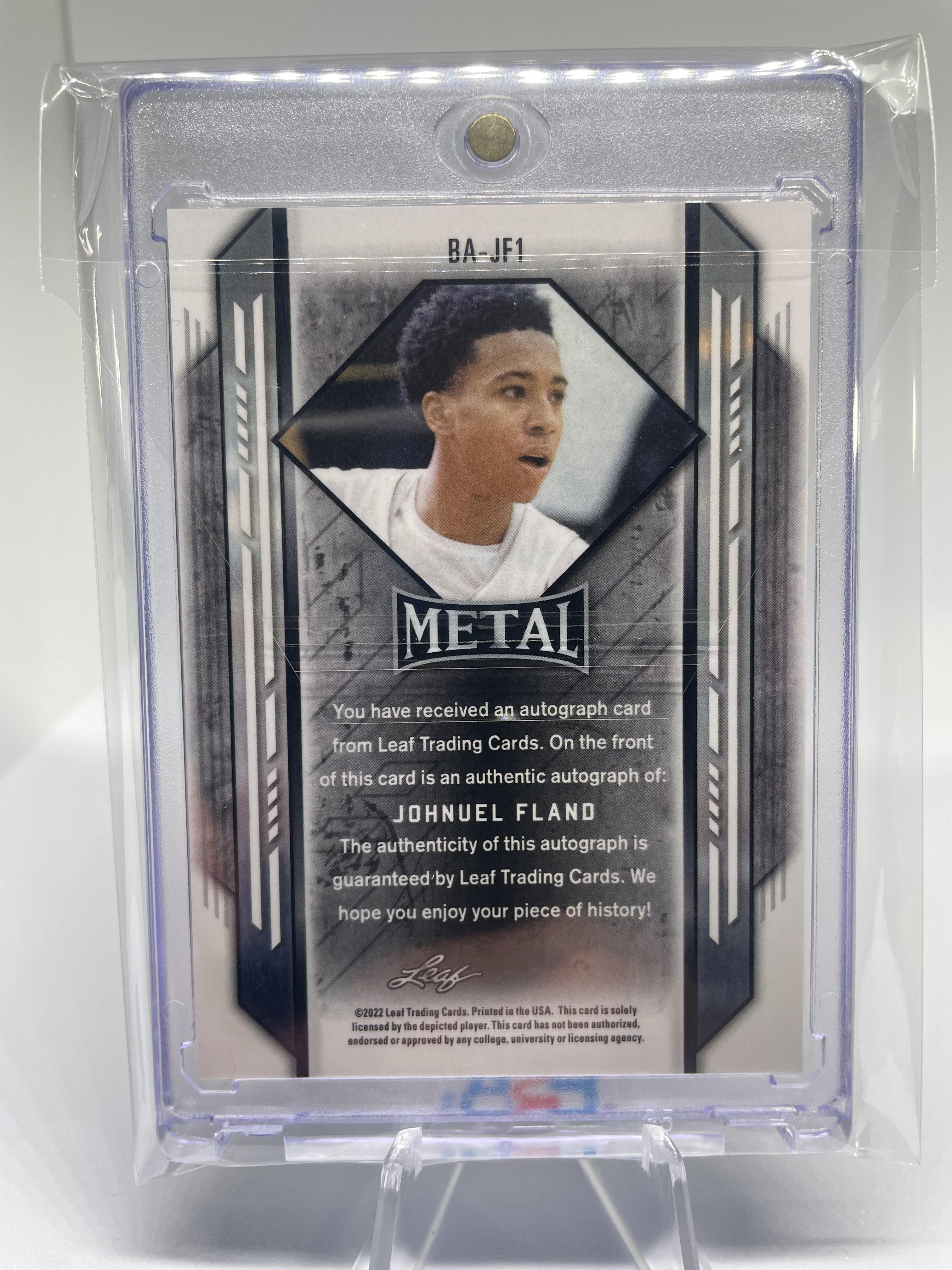 2021-22 Leaf Metal Johnuel Fland Silver Mojo Parallel Rookie Auto