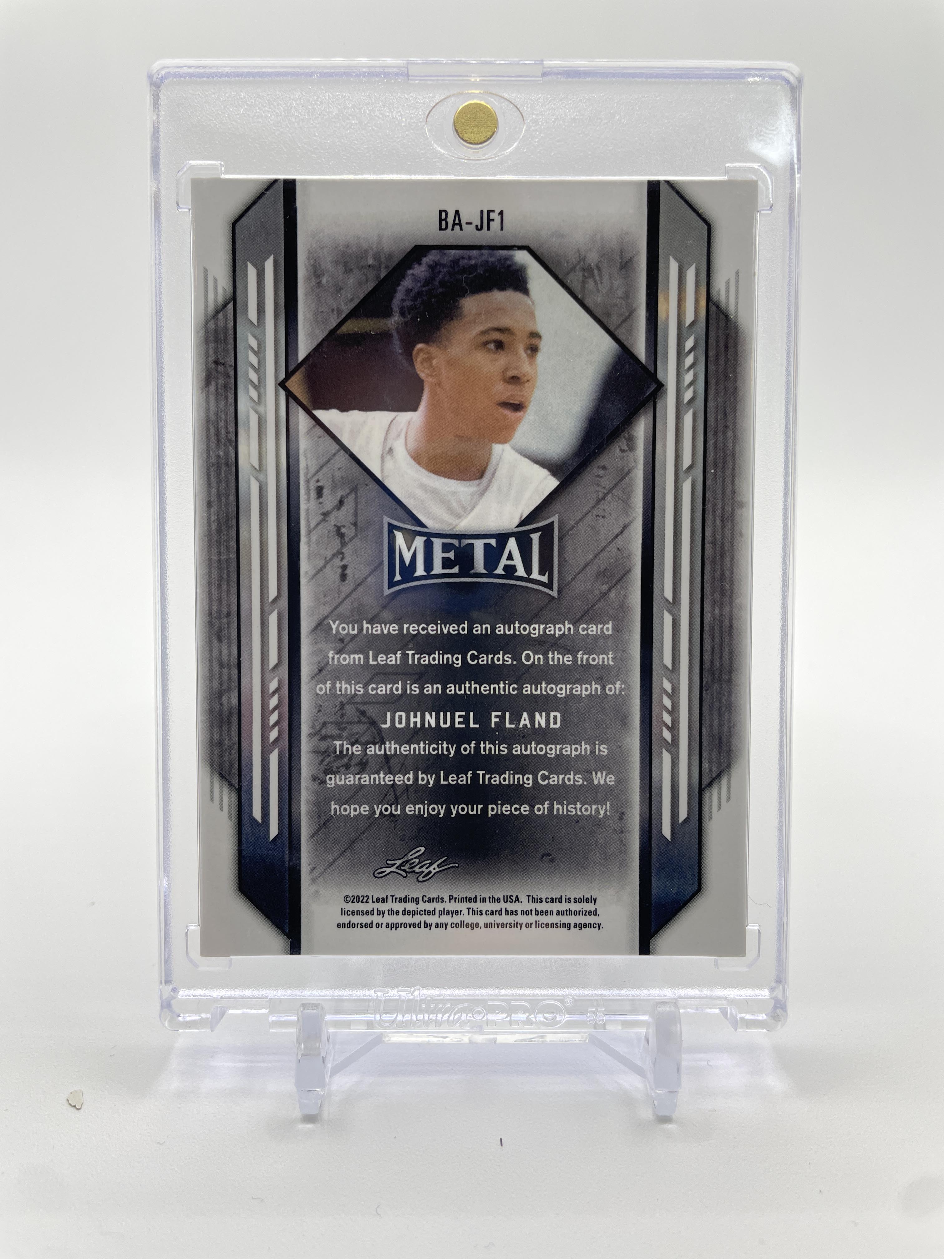 2021-22 Leaf Metal Johnuel Fland Silver Mojo Parallel Rookie Auto