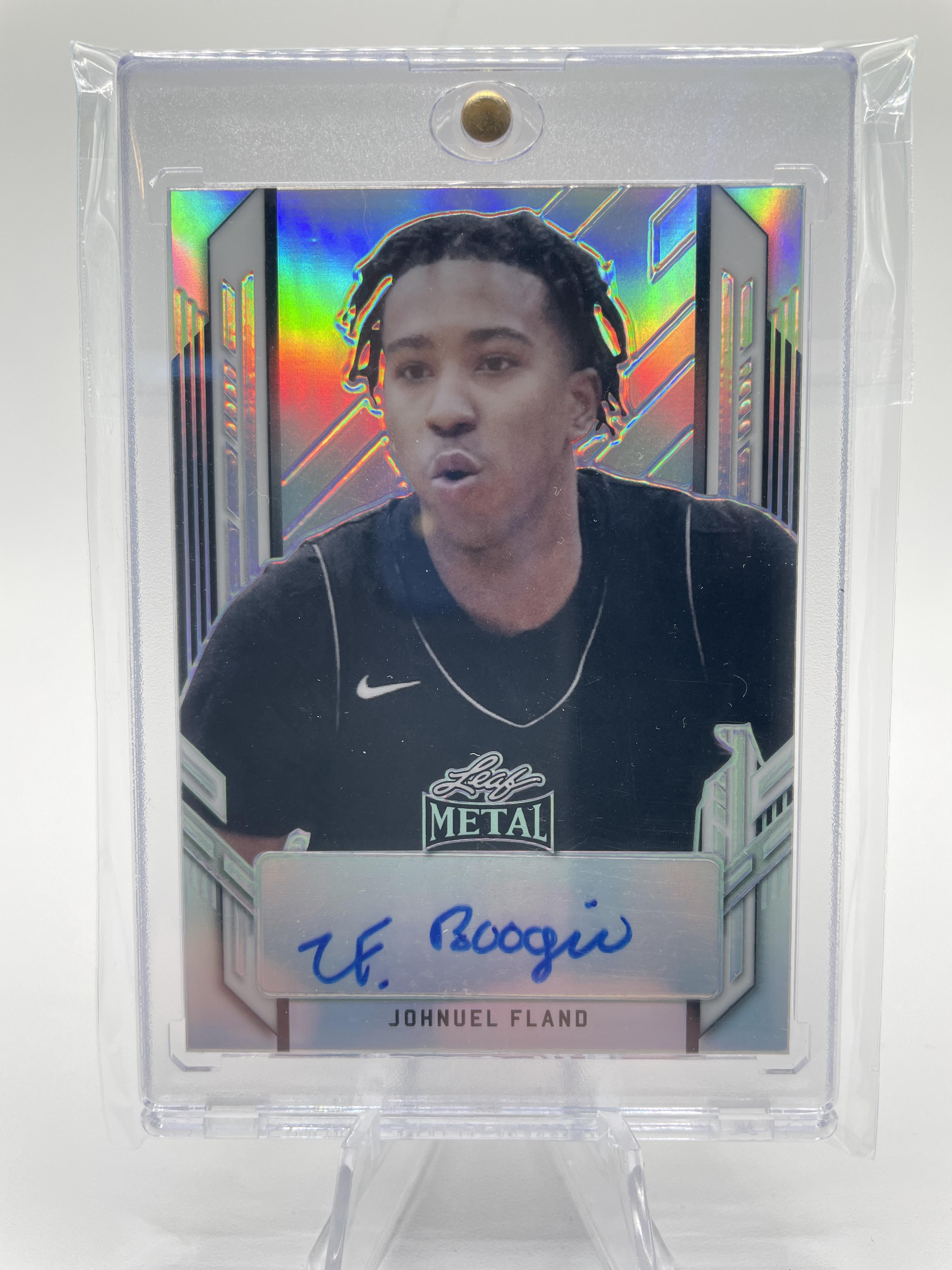 2021-22 Leaf Metal Johnuel Fland Silver Prizm Portrait Rookie Auto #PA-JF1
