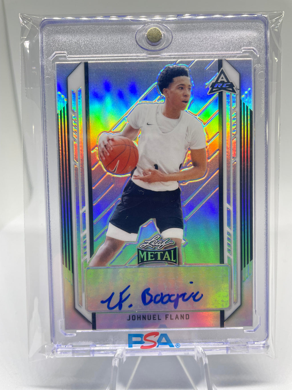 2021-22 Leaf Metal Johnuel Fland Silver Prizm Rookie Auto #BA-JF1
