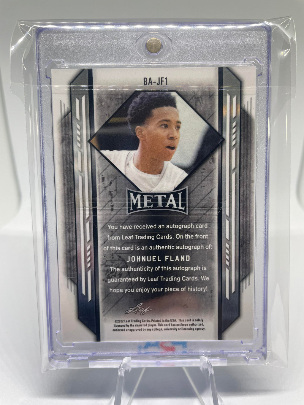 2021-22 Leaf Metal Johnuel Fland Silver Prizm Rookie Auto #BA-JF1