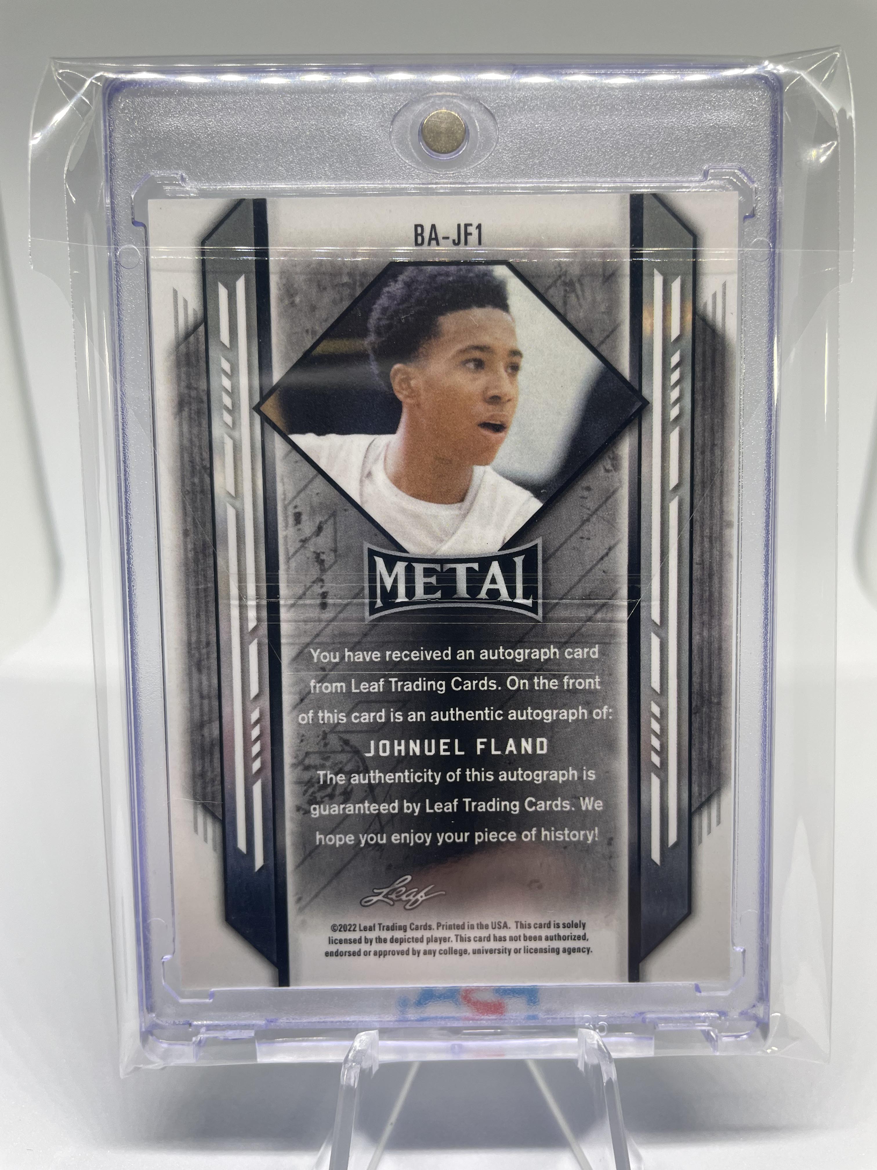 2021-22 Leaf Metal Johnuel Fland Silver Prizm Rookie Auto #BA-JF1
