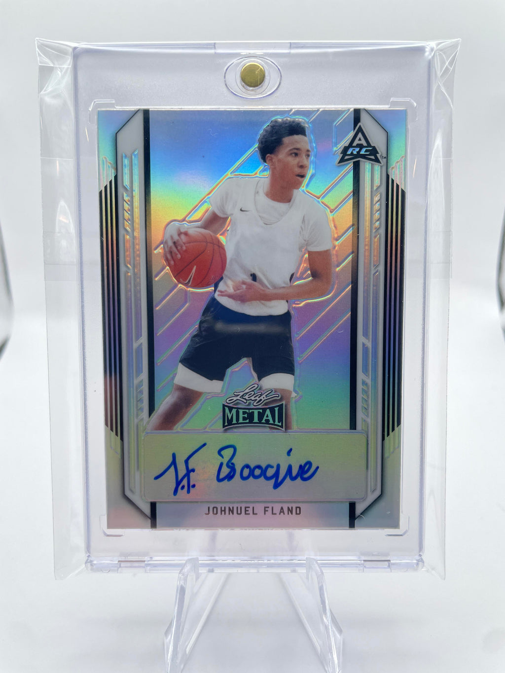 2021-22 Leaf Metal Johnuel Fland Silver Prizm Rookie Auto #BA-JF1
