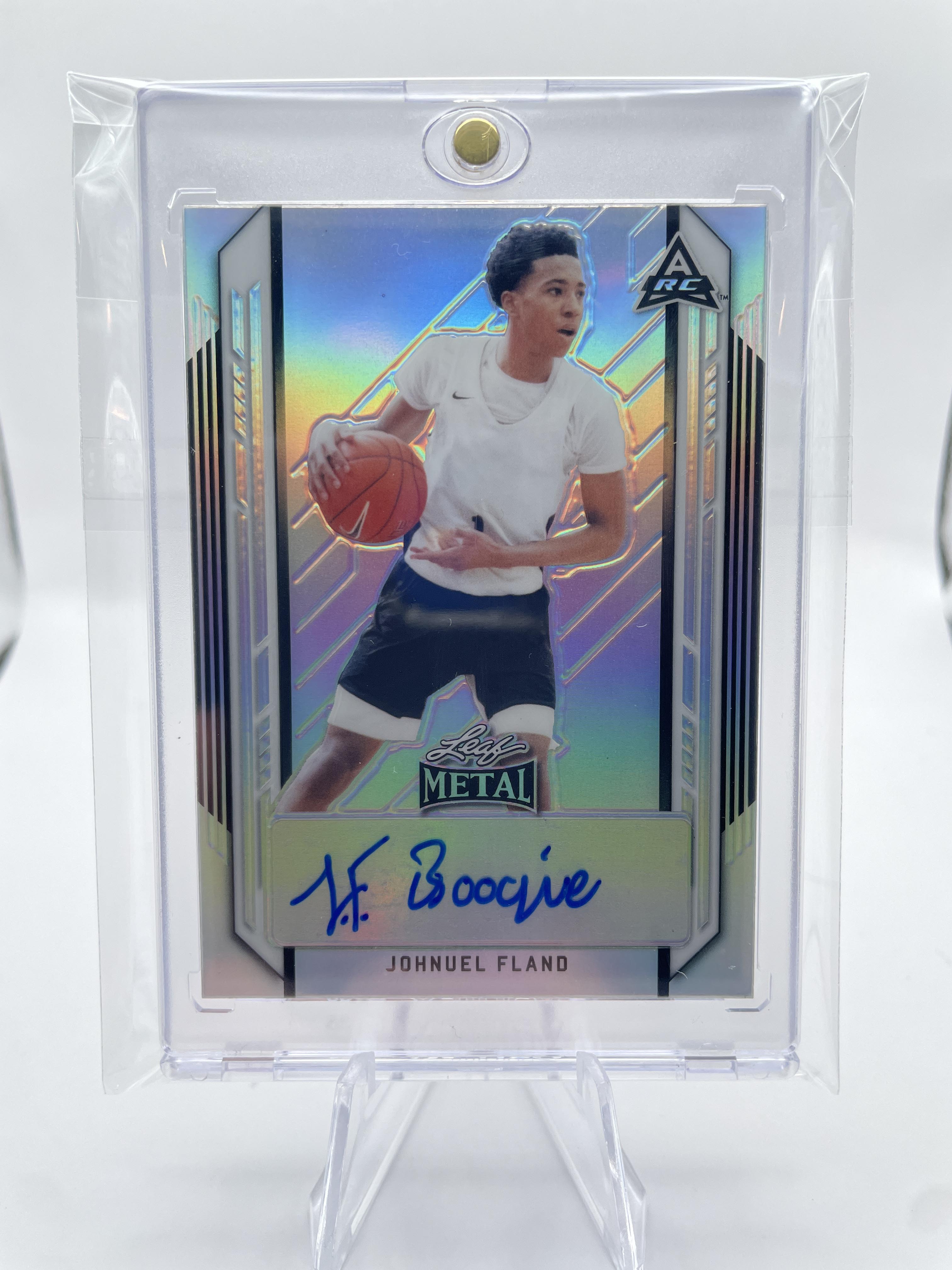 2021-22 Leaf Metal Johnuel Fland Silver Prizm Rookie Auto #BA-JF1