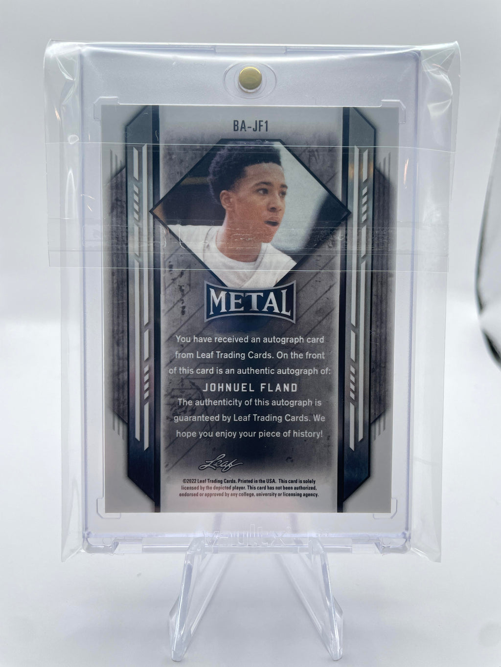 2021-22 Leaf Metal Johnuel Fland Silver Prizm Rookie Auto #BA-JF1