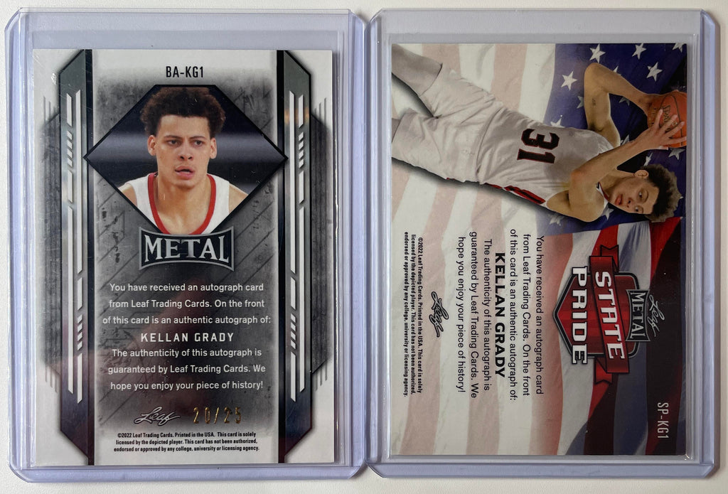 2021-22 Leaf Metal Kellan Grady State Pride Rookie Auto + Pink Prizm /25