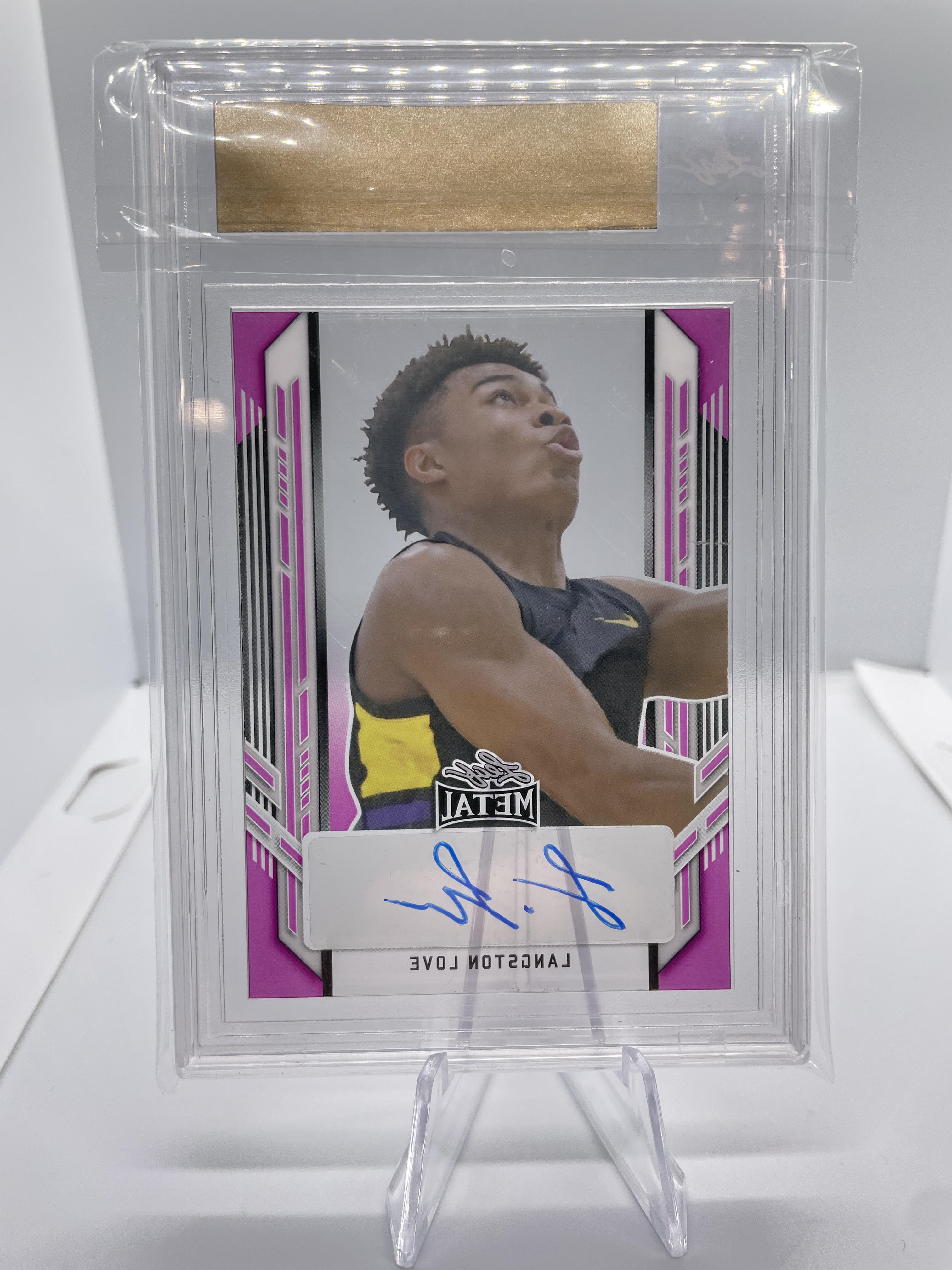 2021-22 Leaf Metal Langston Love Clear Pink Production Proof Rookie Auto 1/1