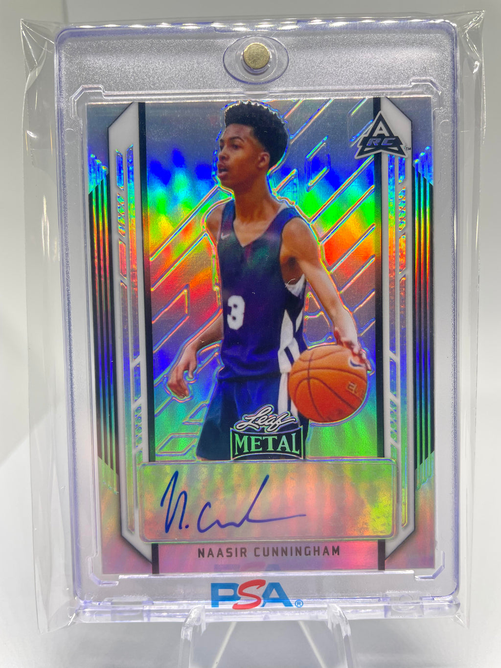2021-22 Leaf Metal Naasir Cunningham Silver Prizm Rookie Auto #BA-NC1