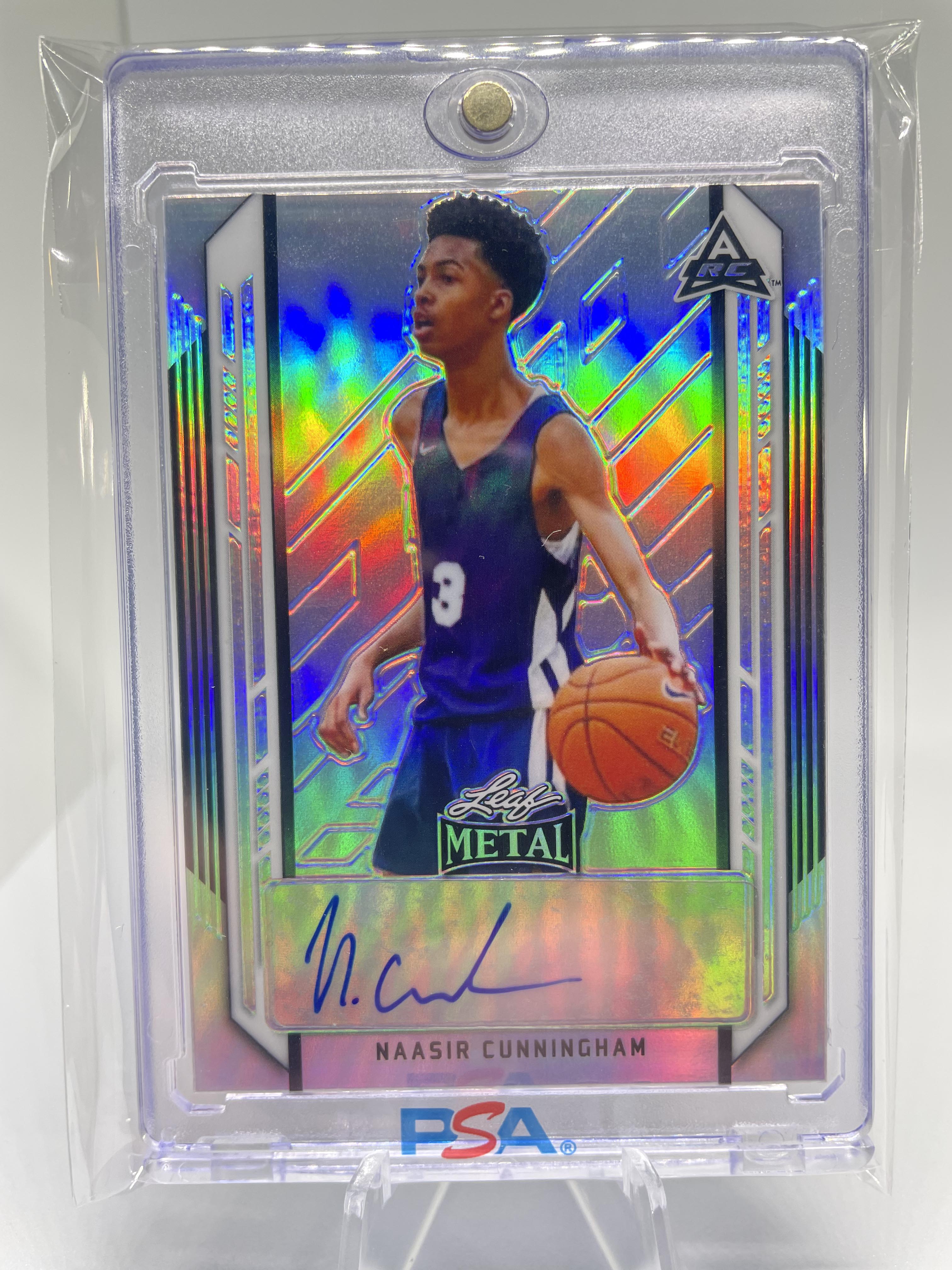 2021-22 Leaf Metal Naasir Cunningham Silver Prizm Rookie Auto #BA-NC1
