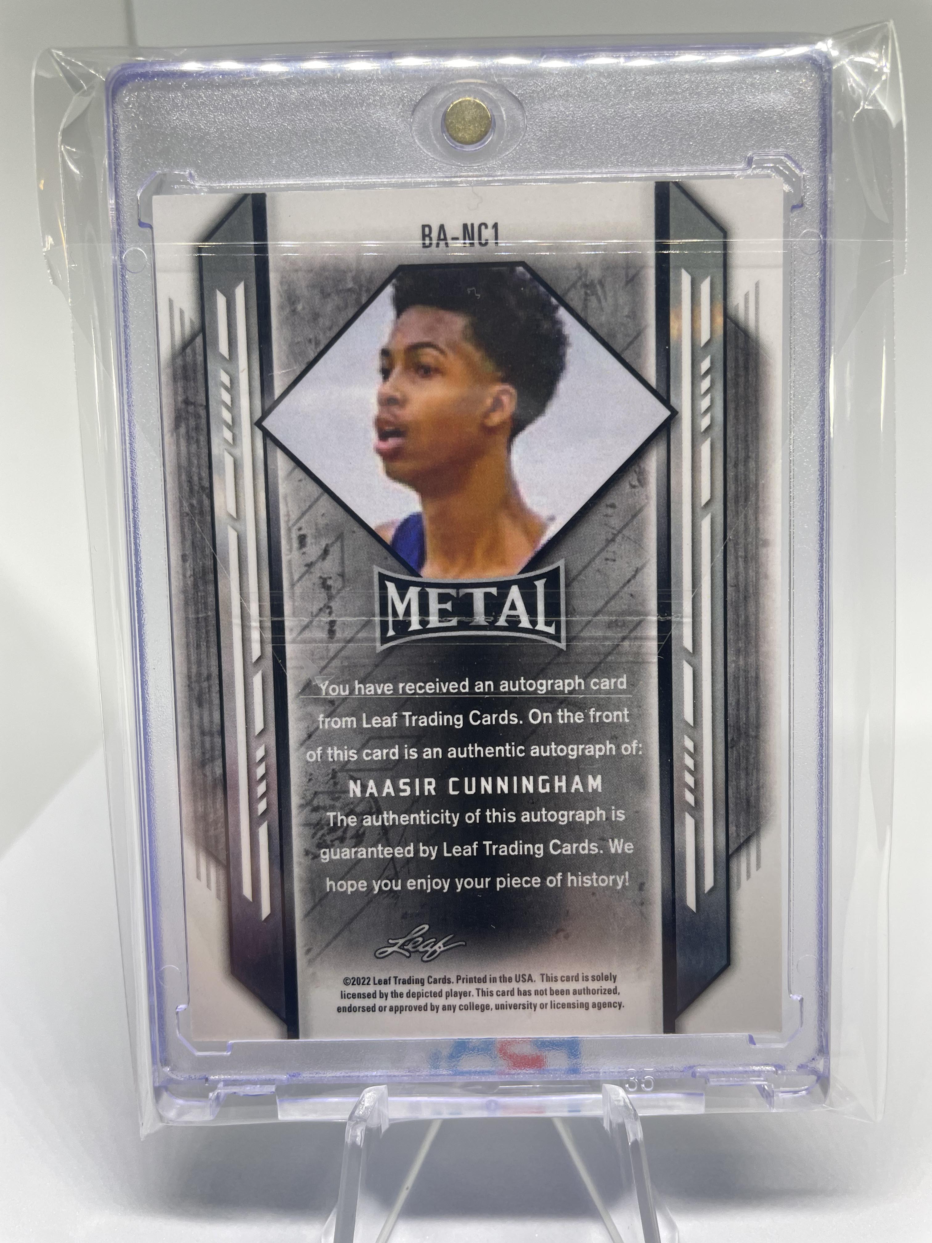2021-22 Leaf Metal Naasir Cunningham Silver Prizm Rookie Auto #BA-NC1