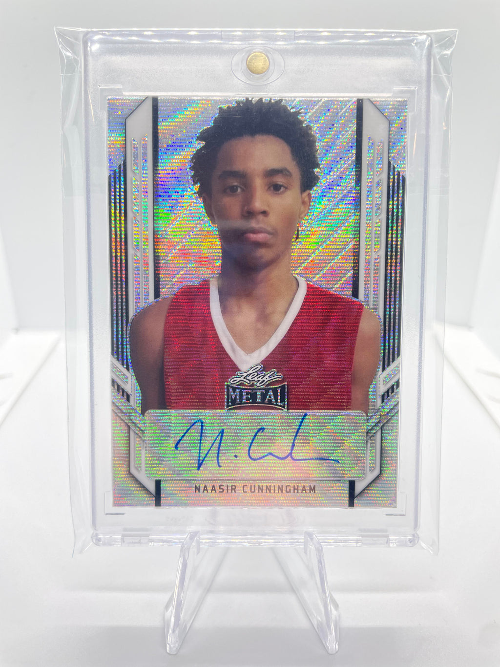 2021-22 Leaf Metal Portrait Naasir Cunningham Mojo Prizm Rookie Auto SP