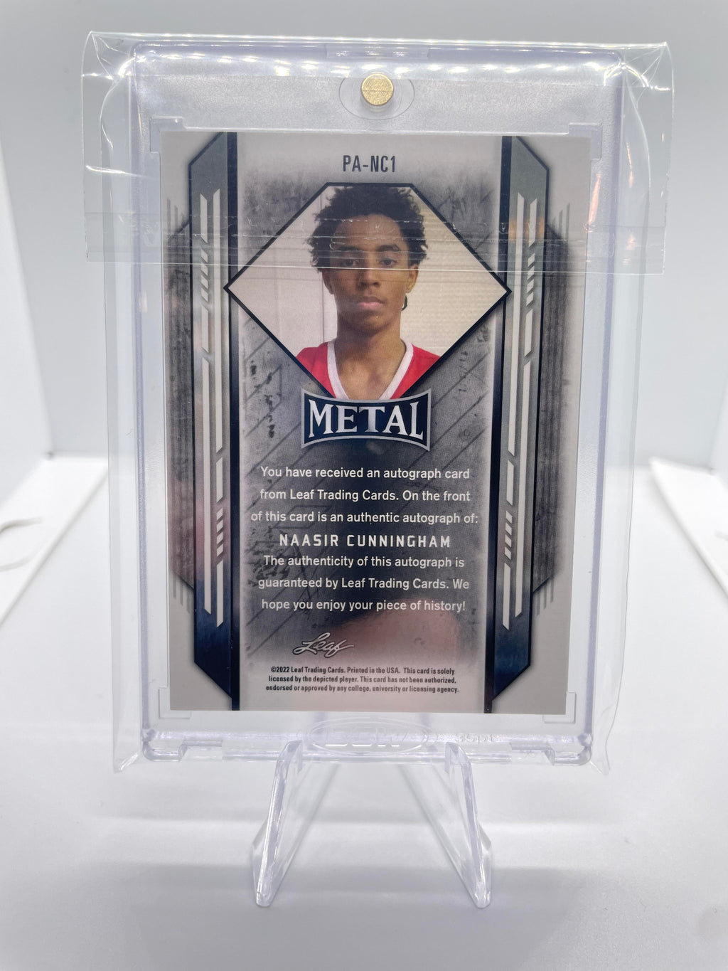2021-22 Leaf Metal Portrait Naasir Cunningham Mojo Prizm Rookie Auto SP