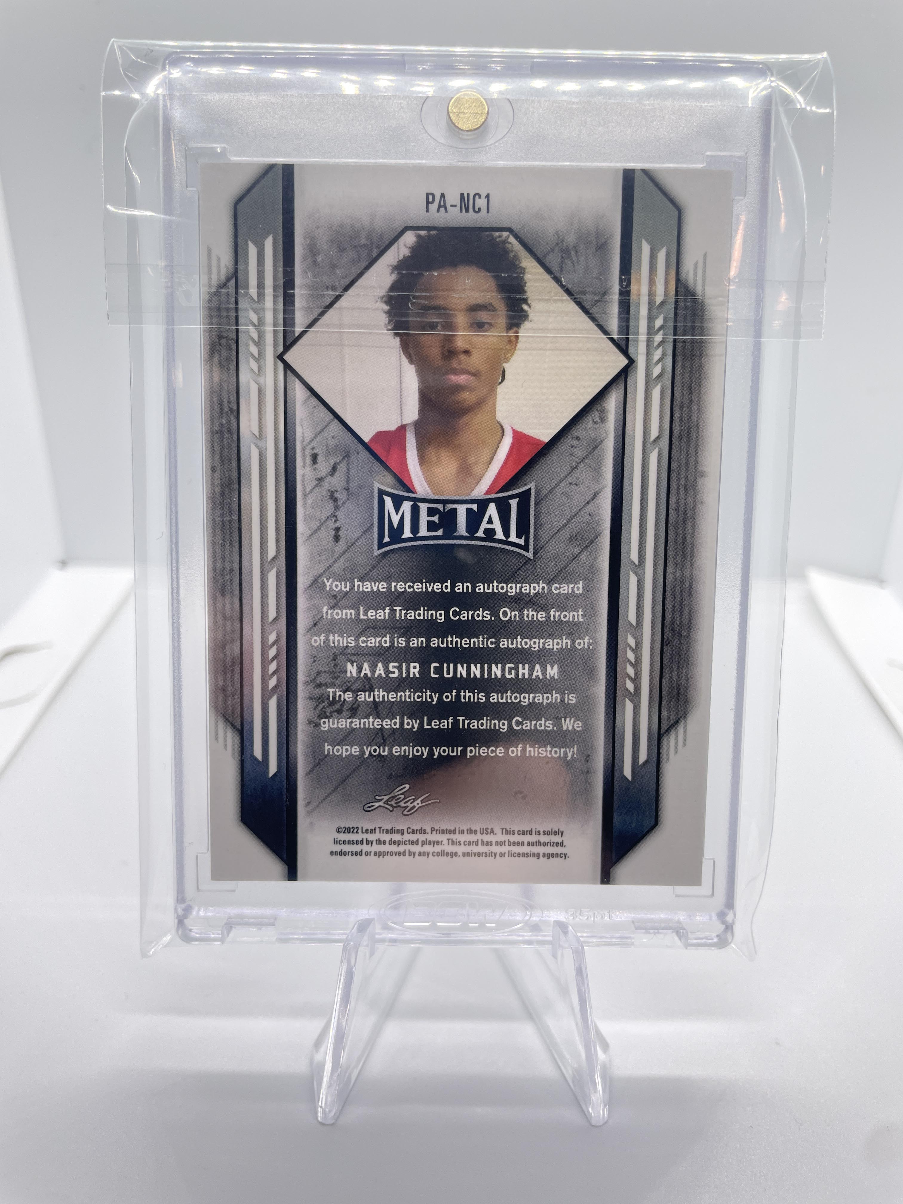 2021-22 Leaf Metal Portrait Naasir Cunningham Mojo Prizm Rookie Auto SP