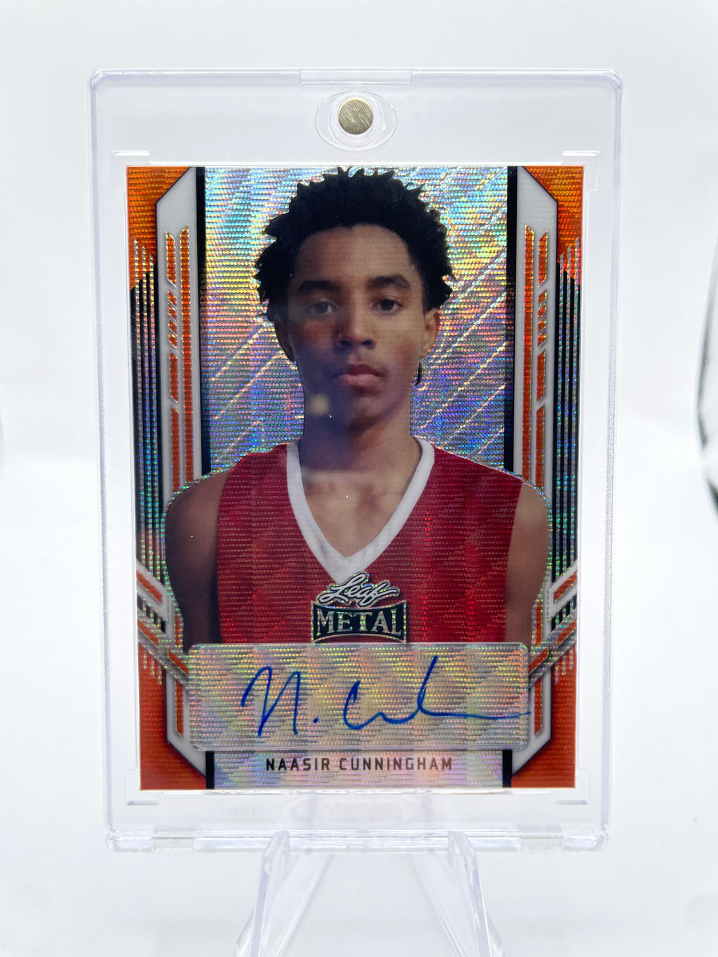 2021-22 Leaf Metal Portrait Naasir Cunningham Orange Prizm Rookie Auto /5
