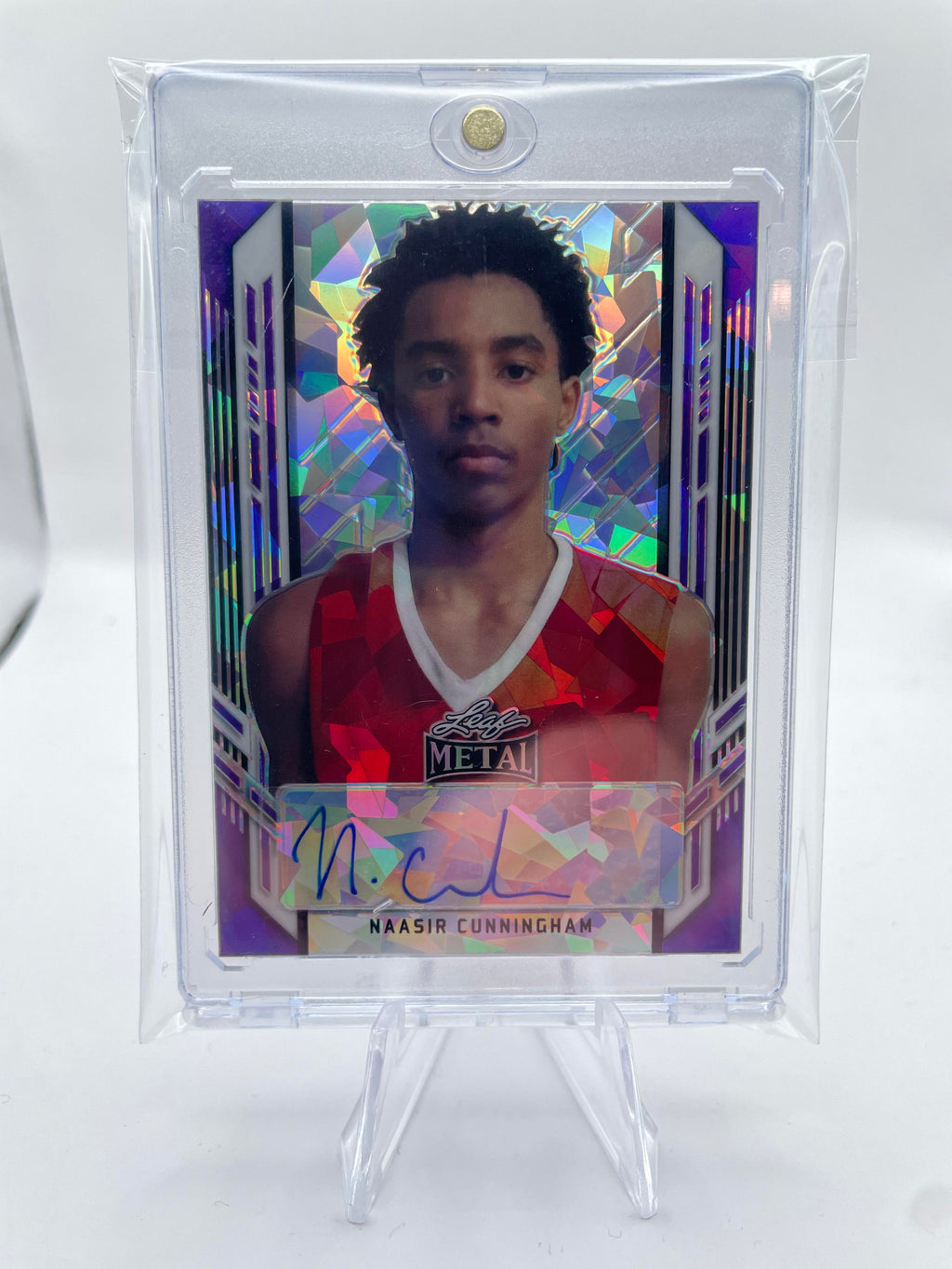 2021-22 Leaf Metal Portrait Naasir Cunningham Purple Ice Rookie Auto /20