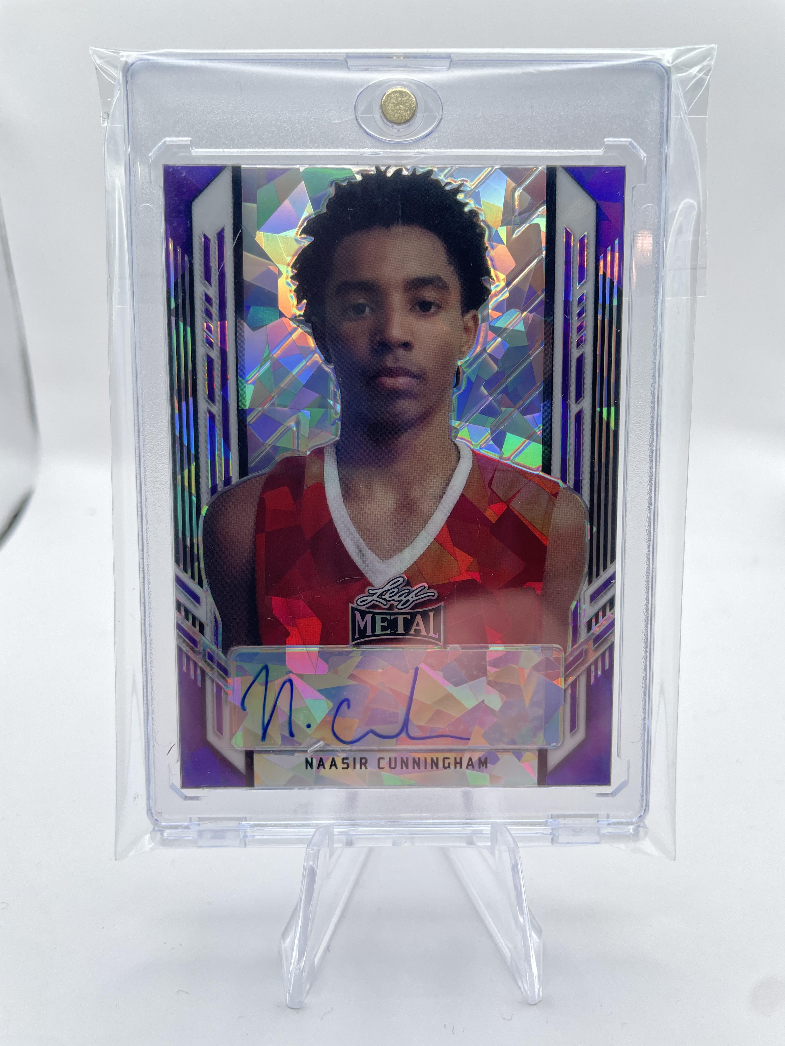 2021-22 Leaf Metal Portrait Naasir Cunningham Purple Ice Rookie Auto /20