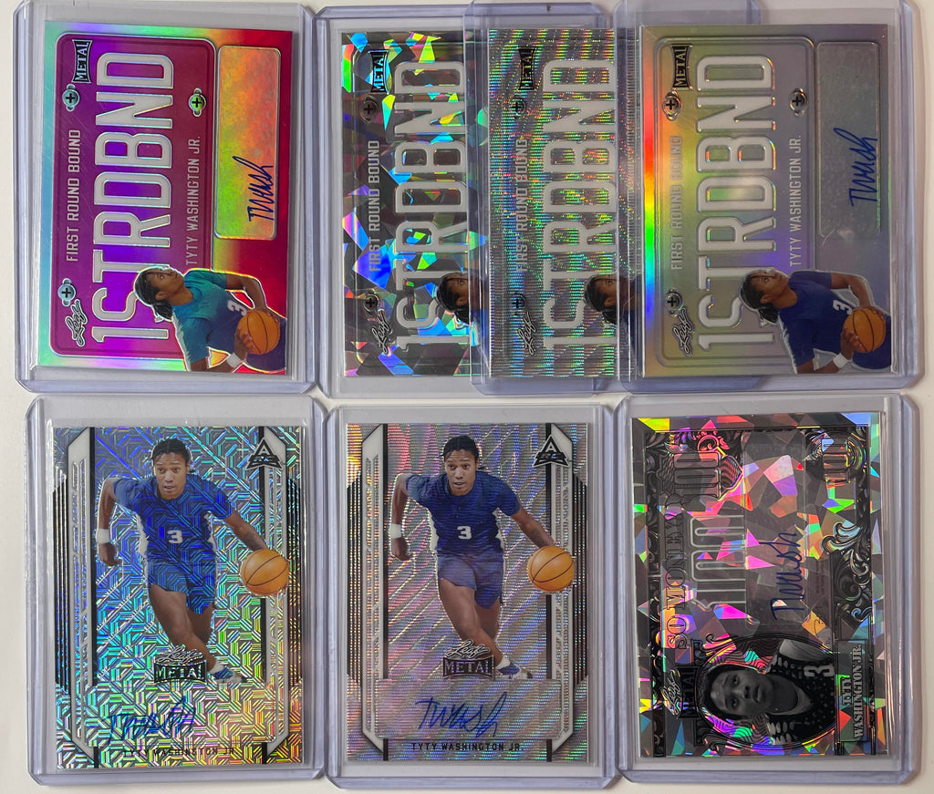 2021-22 Leaf Metal TyTy Washington So Money + Plate Rookie Auto Set (x7) /25 SP