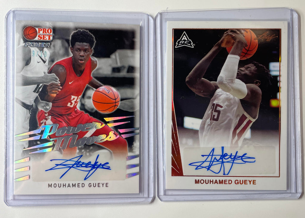 2021-22 Leaf Pro Set Mouhamed Gueye Platinum Rookie Auto /10 + Memories Bronze