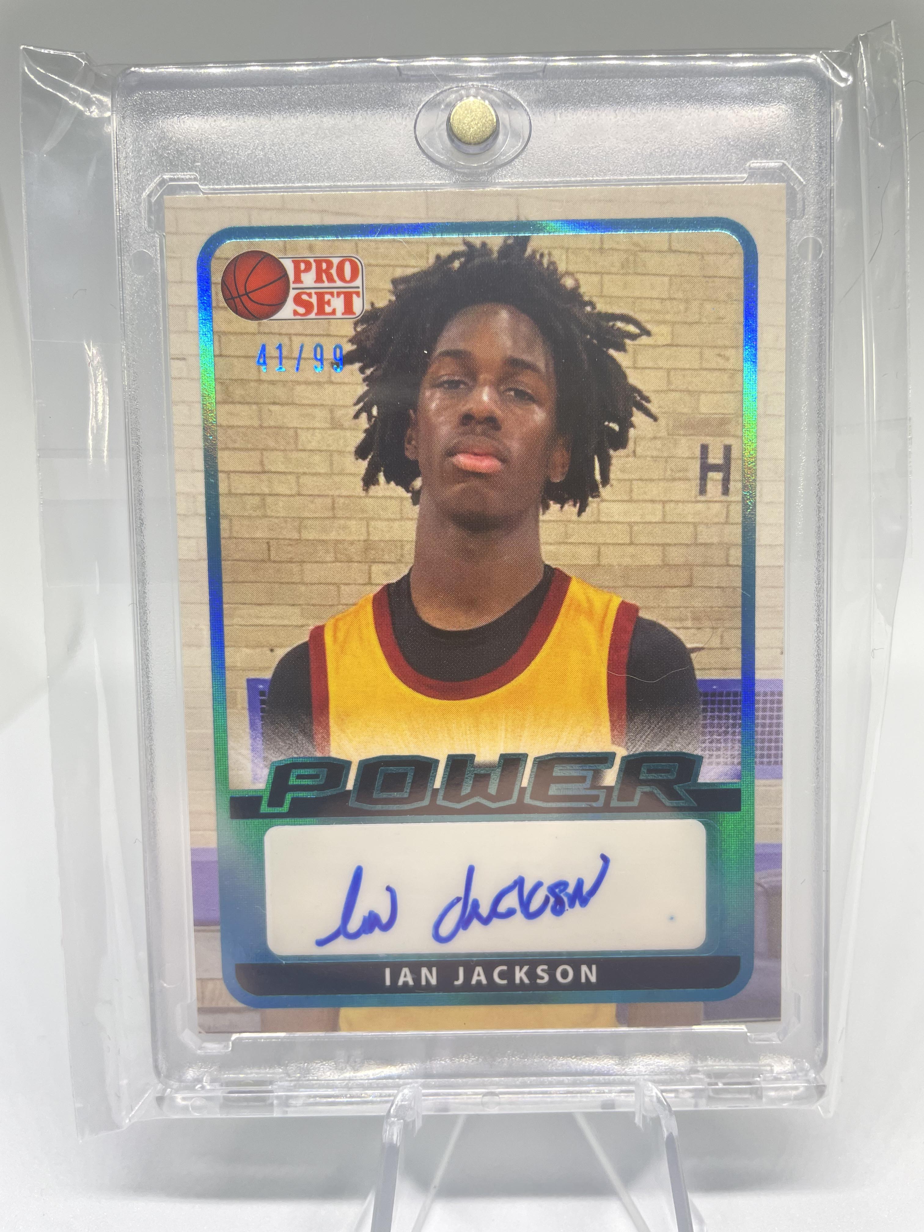 2021-22 Leaf Pro Set Power Ian Jackson Aqua Rookie Auto /99