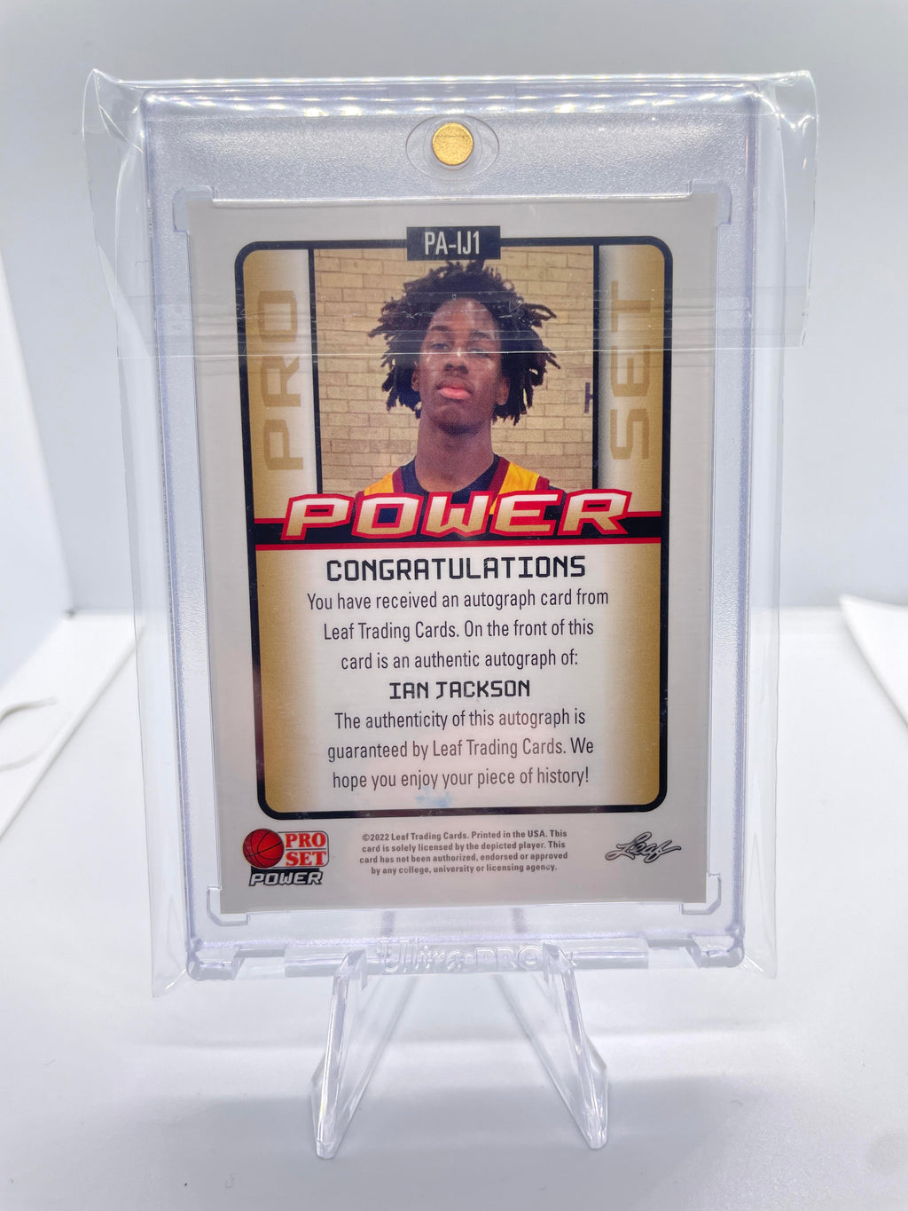 2021-22 Leaf Pro Set Power Ian Jackson Aqua Rookie Auto /99