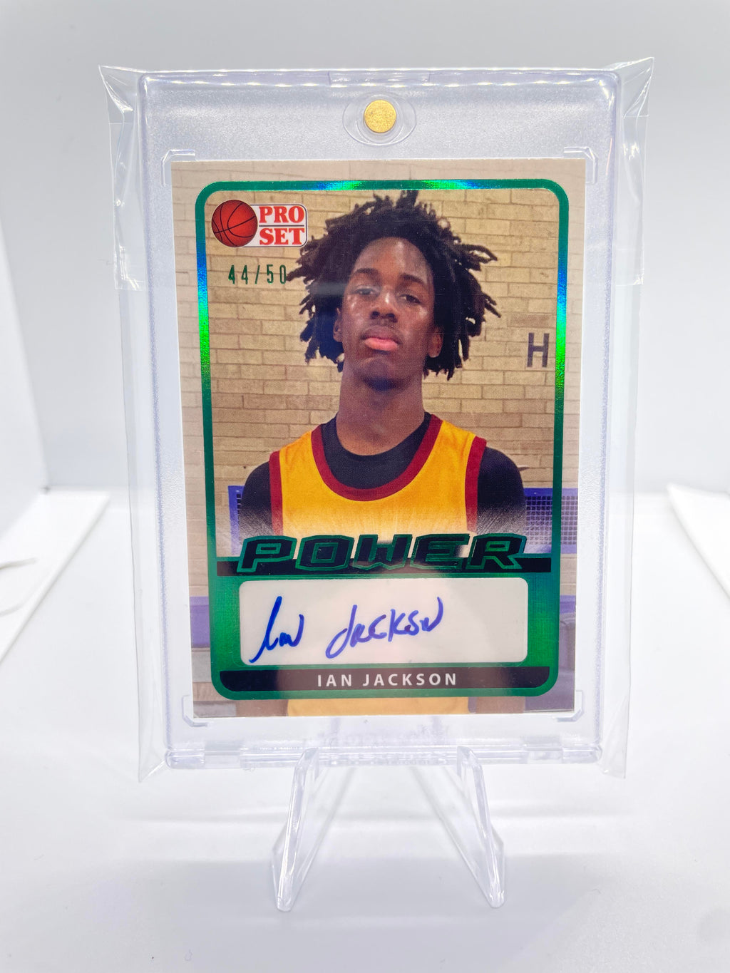 2021-22 Leaf Pro Set Power Ian Jackson Green Rookie Auto /50