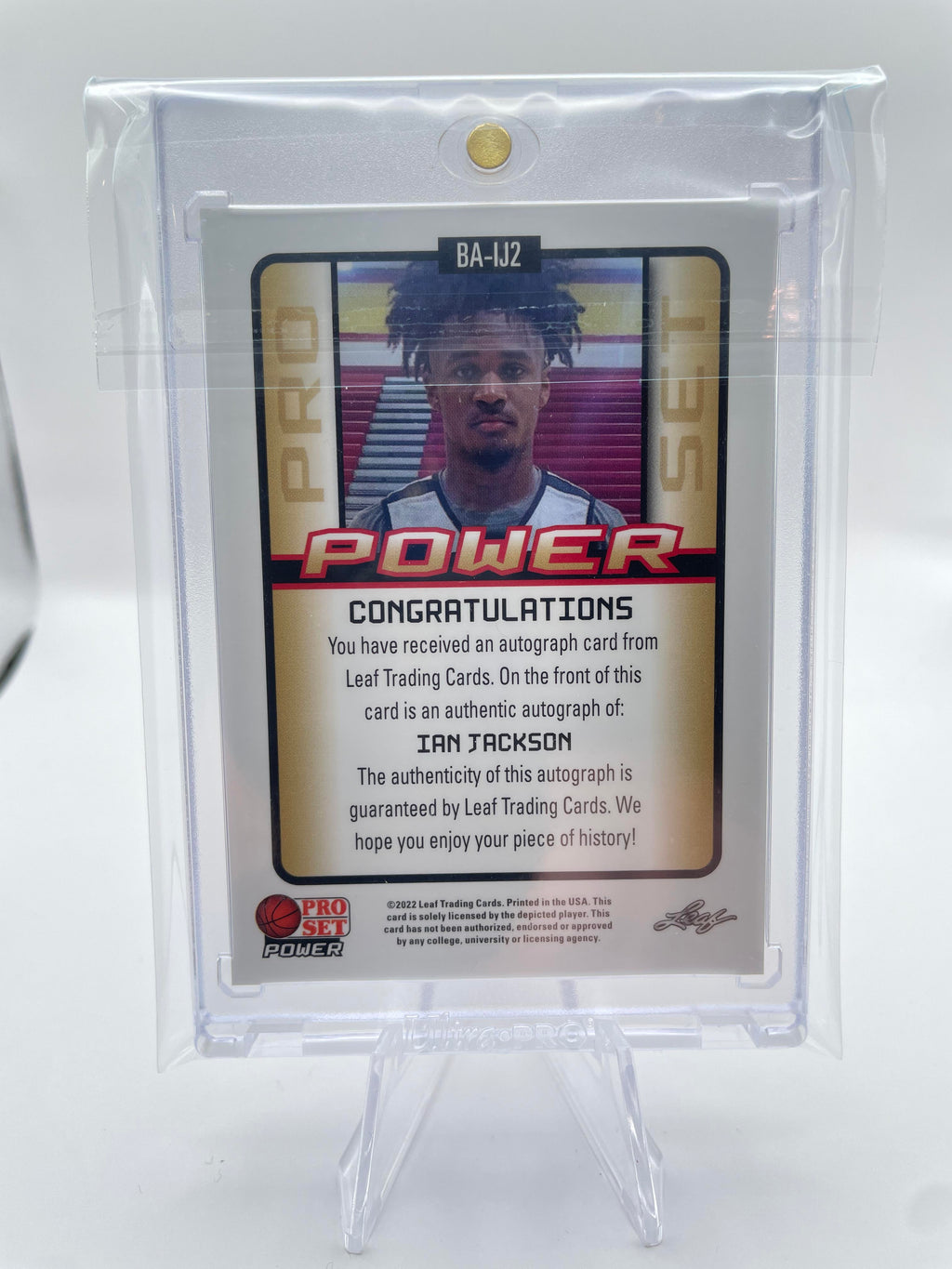 2021-22 Leaf Pro Set Power Ian Jackson Red Foil Rookie Auto /25