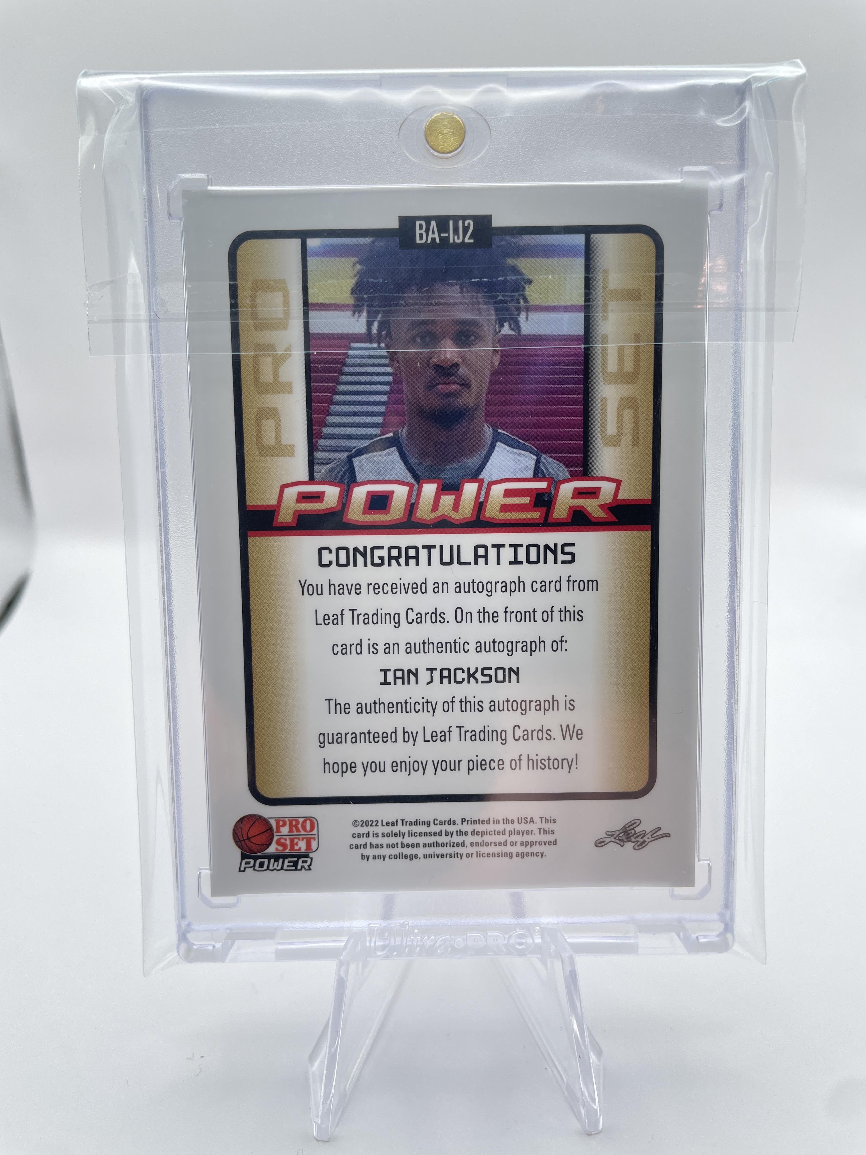 2021-22 Leaf Pro Set Power Ian Jackson Red Foil Rookie Auto /25