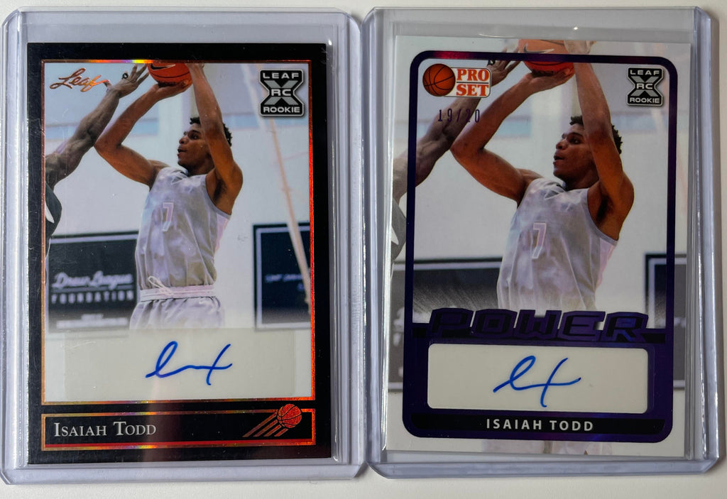 2021-22 Leaf Pro Set Power Isaiah Todd Aqua Rookie Auto /99 + Memories Bronze