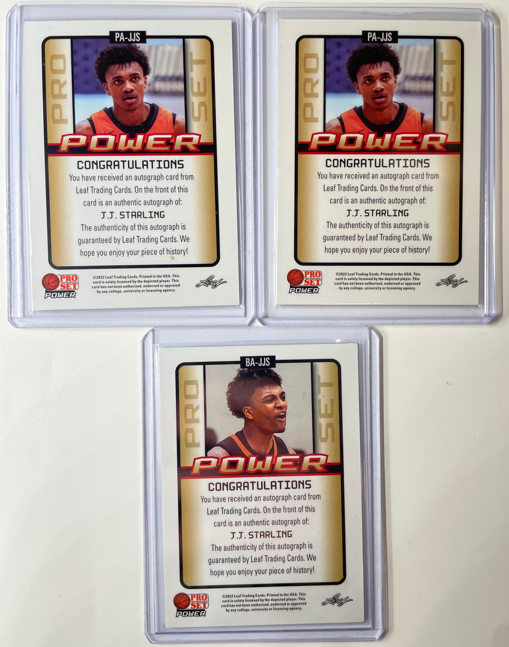 2021-22 Leaf Pro Set Power JJ Starling Rookie Auto Black /15 Purple /20 Red /25