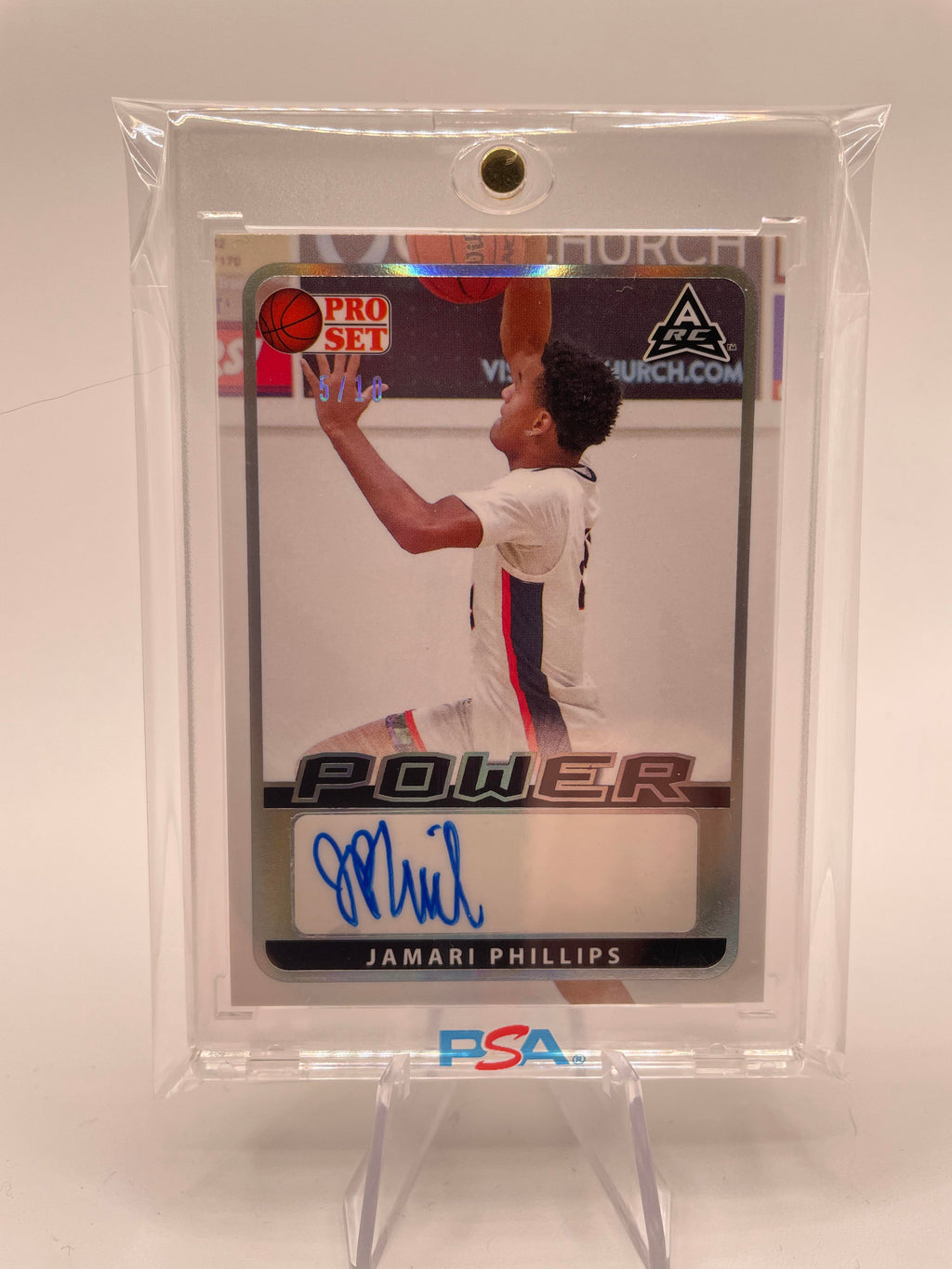 2021-22 Leaf Pro Set Power Jamari Phillips Platinum Parallel Rookie Auto /10
